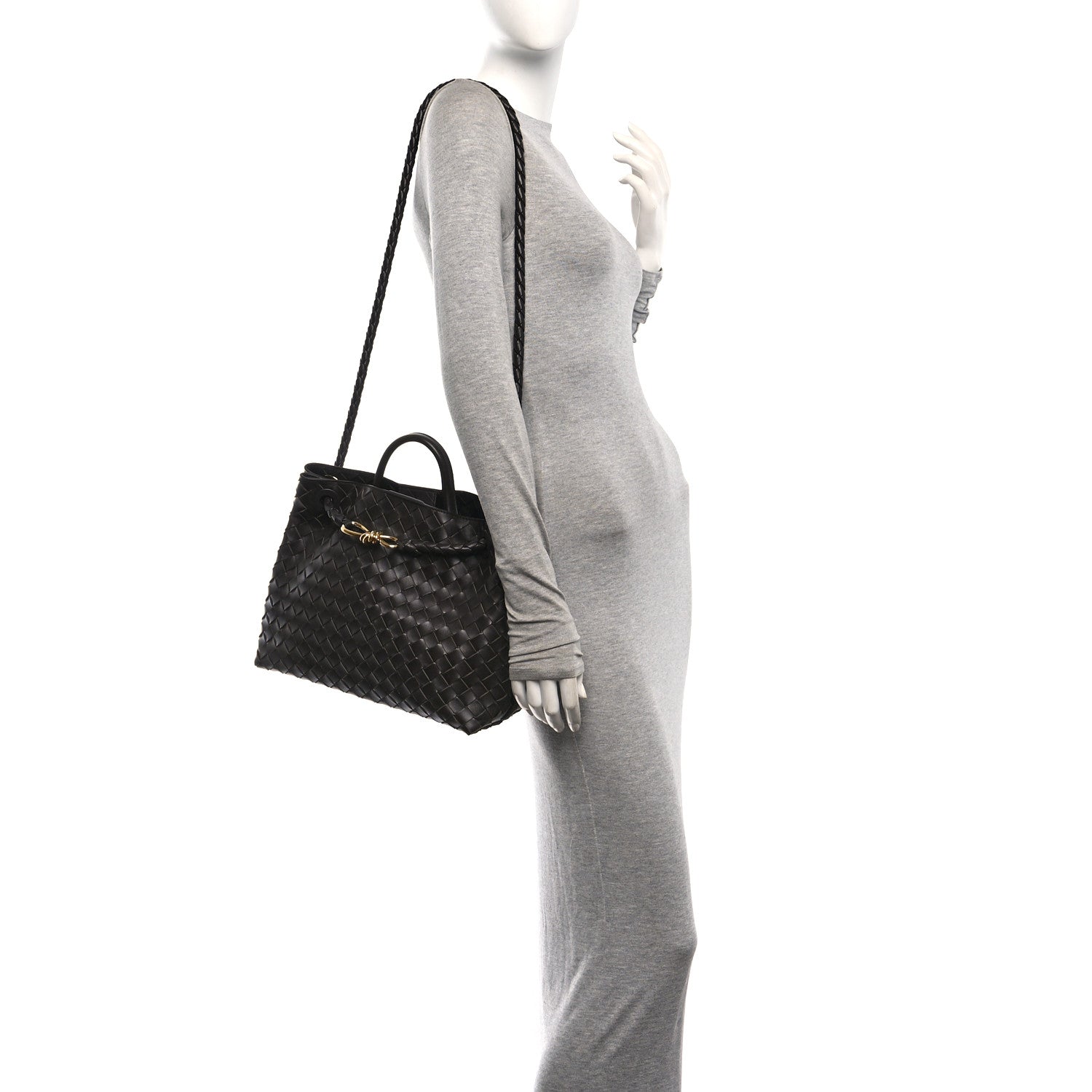 Nappa Intrecciato Medium Andiamo Shoulder Bag Fondant — view 2