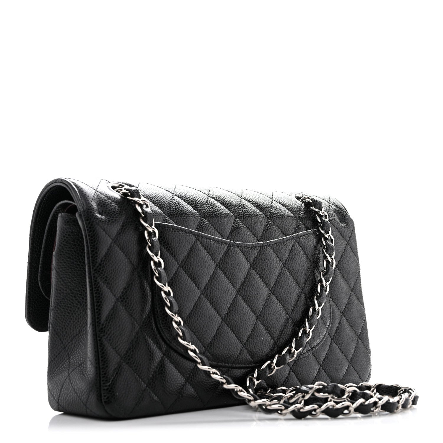 Caviar Quilted Medium Double Flap Black — view 3