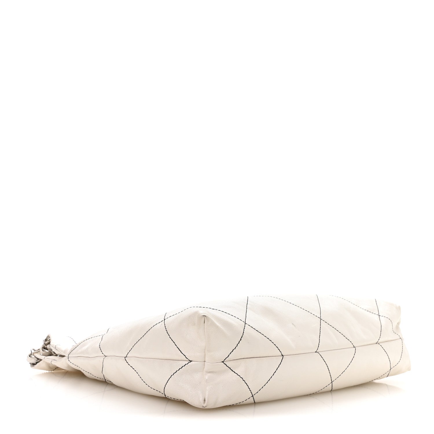 Shiny Calfskin Quilted Small Chanel 22 White Black — view 4