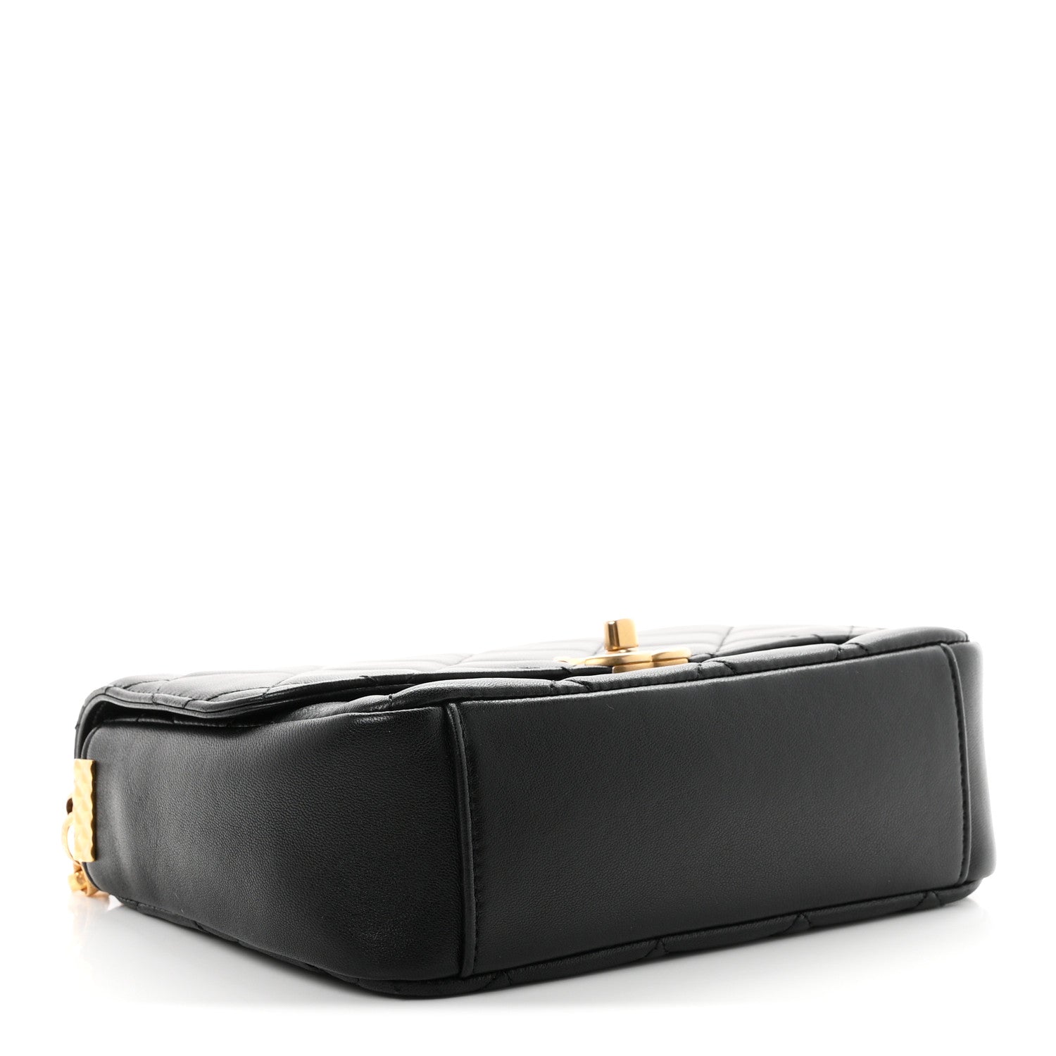 Lambskin Quilted Small CC Coin Flap Bag Black — view 4