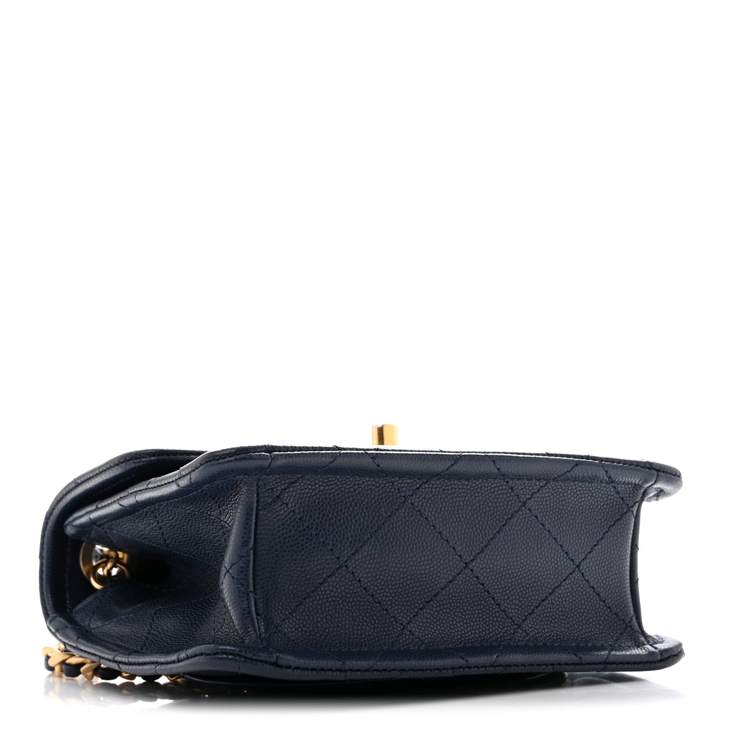 Caviar Quilted Mini Sweet Classic Flap Navy Blue — view 4