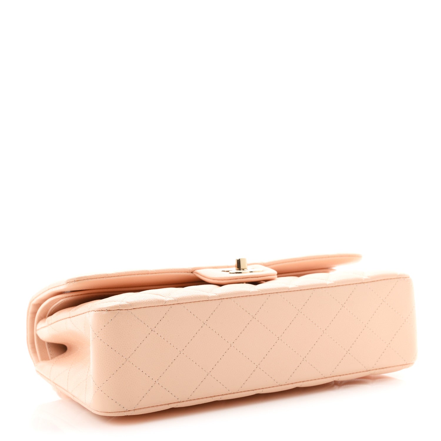 Caviar Quilted Medium Double Flap Light Pink — view 4