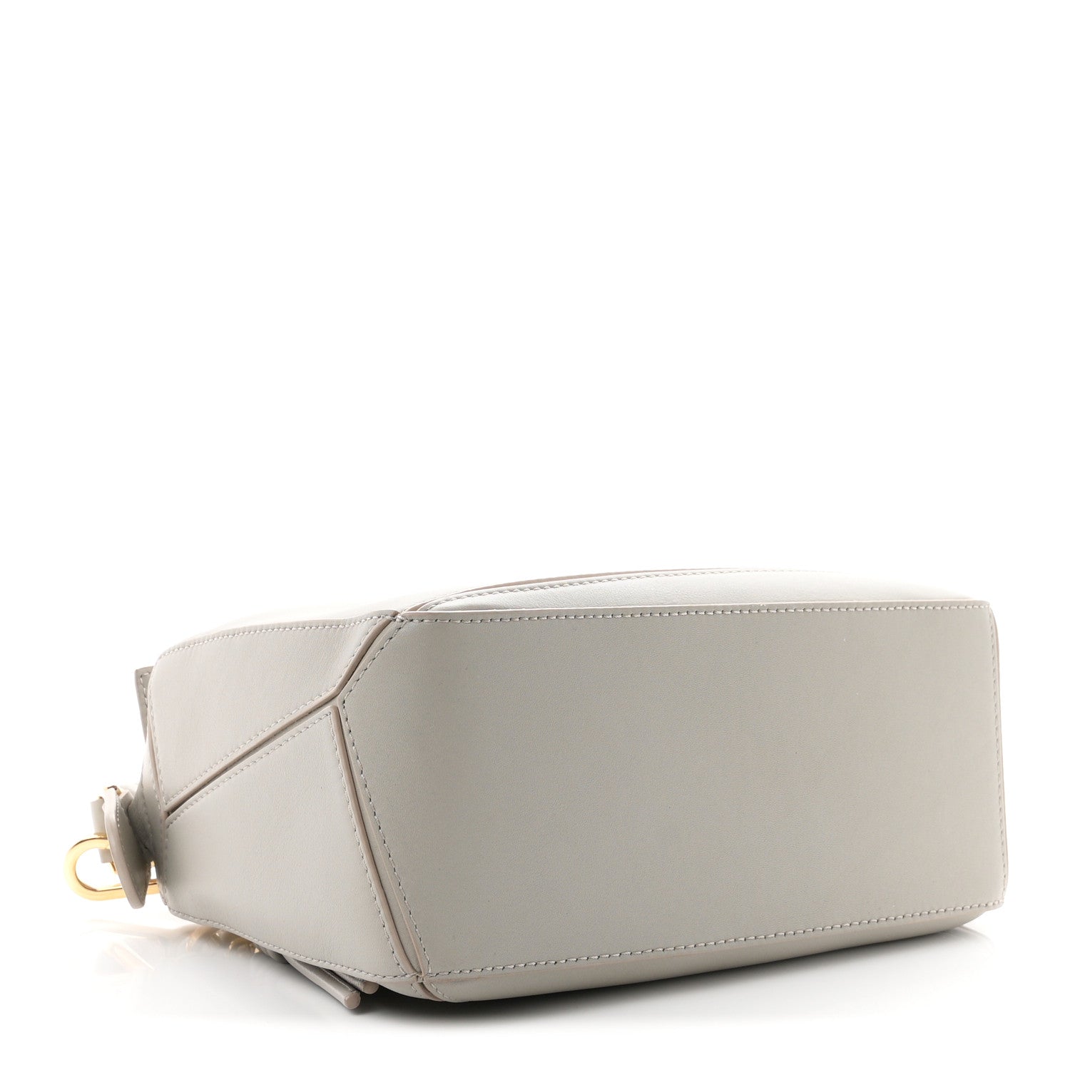 Calfskin Small Woven Puzzle Bag Shell Grey — view 4