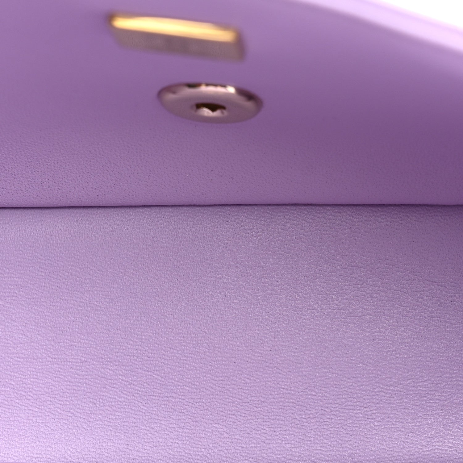 Lambskin Quilted Mini Top Handle Rectangular Flap Light Purple — view 5