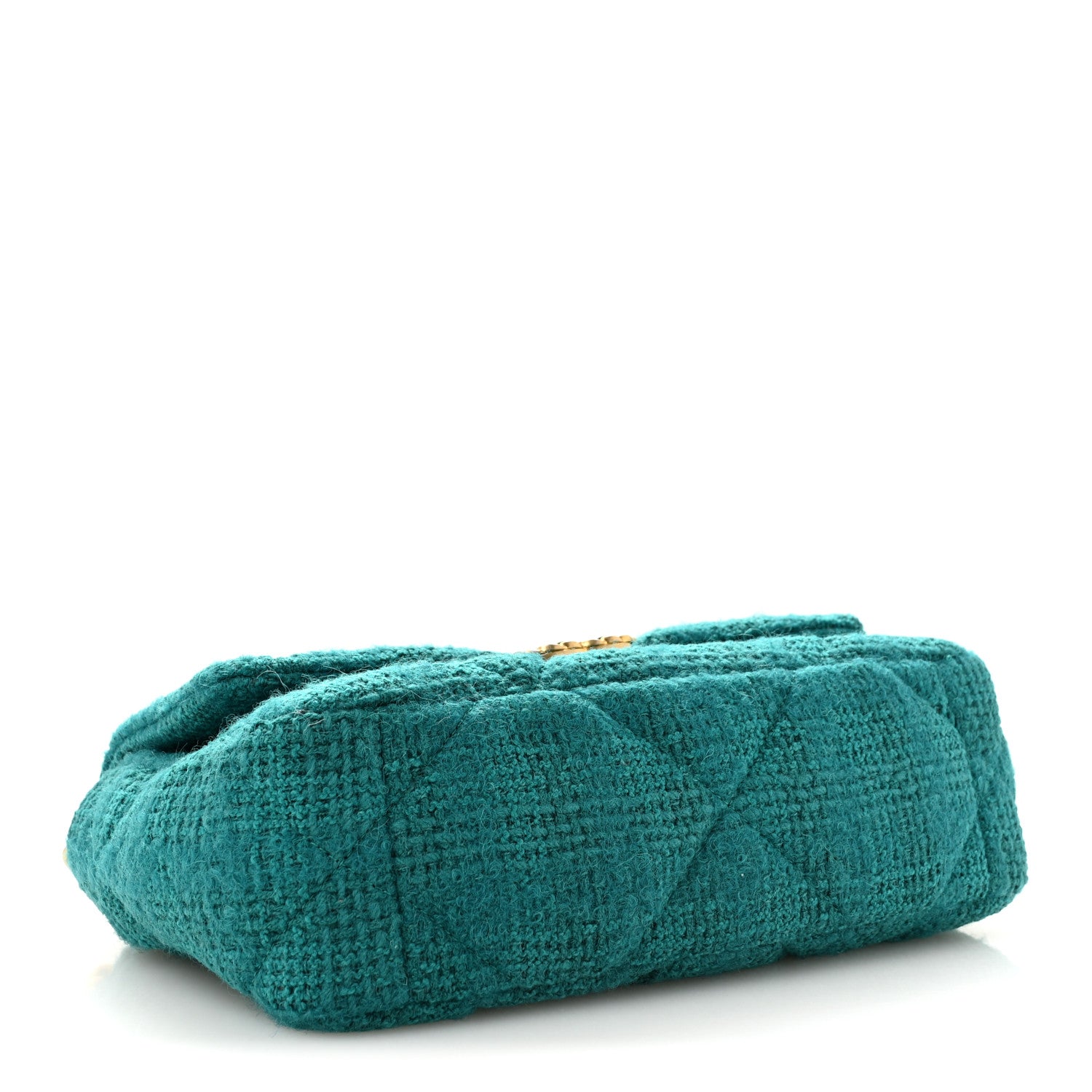 Tweed Quilted Medium Chanel 19 Flap Green — view 4