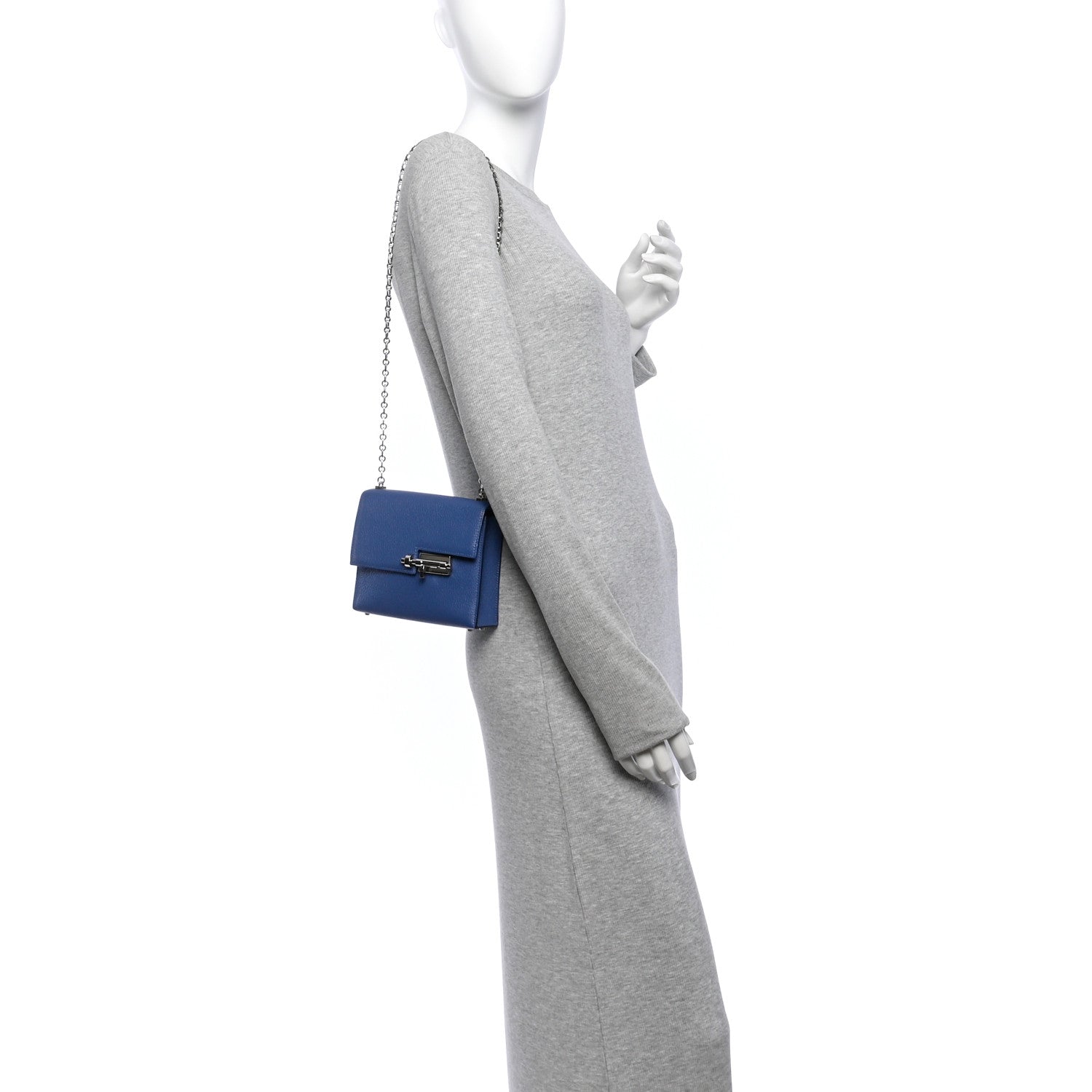 Chevre Mysore Mini Verrou Chaine Bag Bleu Agate — view 2