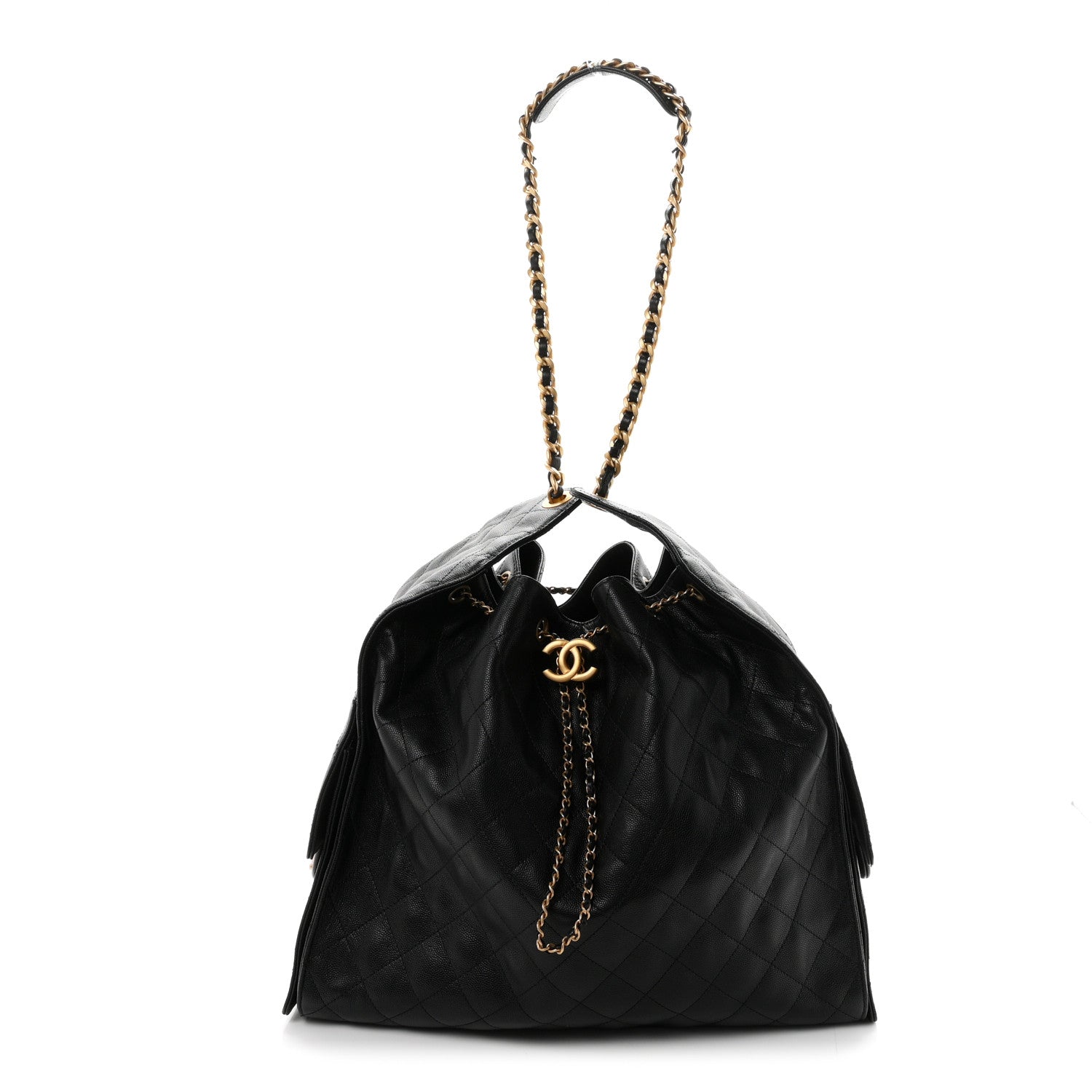 Caviar Quilted Large Chanel 25 Handbag Black