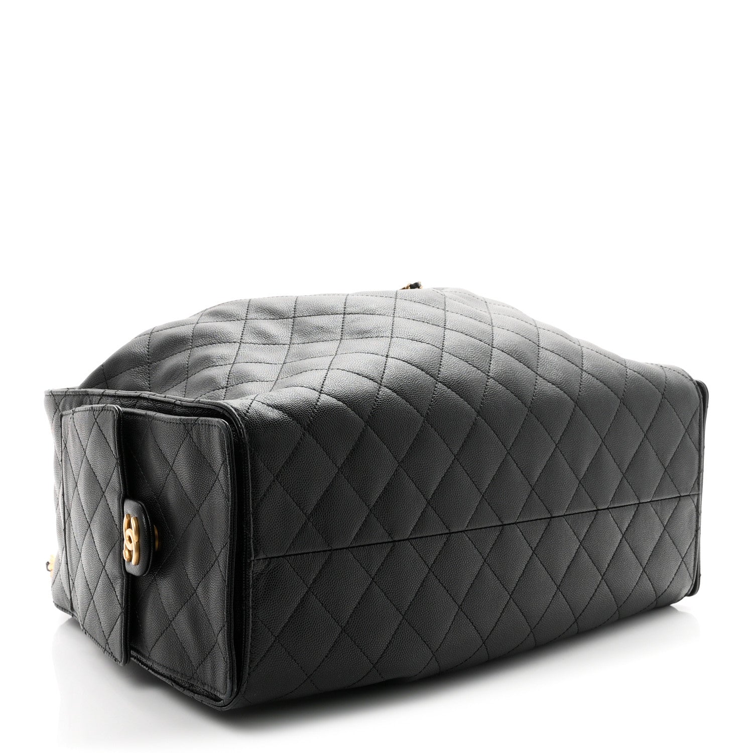 Caviar Quilted Large Chanel 25 Handbag Black — view 5