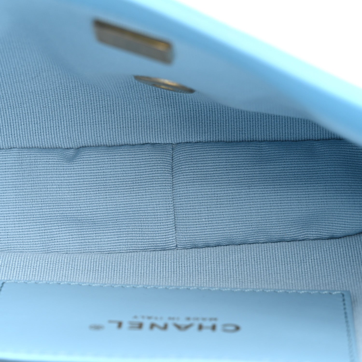 Lambskin Quilted CC Chain Flap Light Blue — view 5