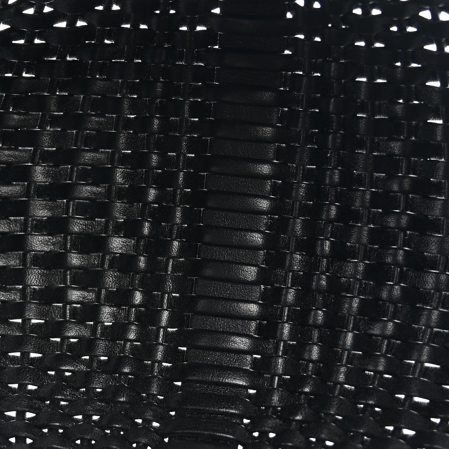 Calfskin Woven Mini Diamond Basket Bag Black — view 5