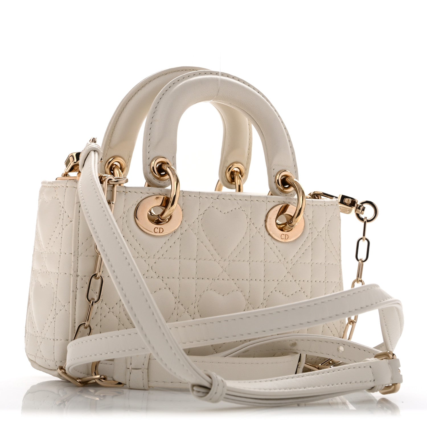 Lambskin Cannage Dioramour Micro Lady D-Joy Latte — view 3