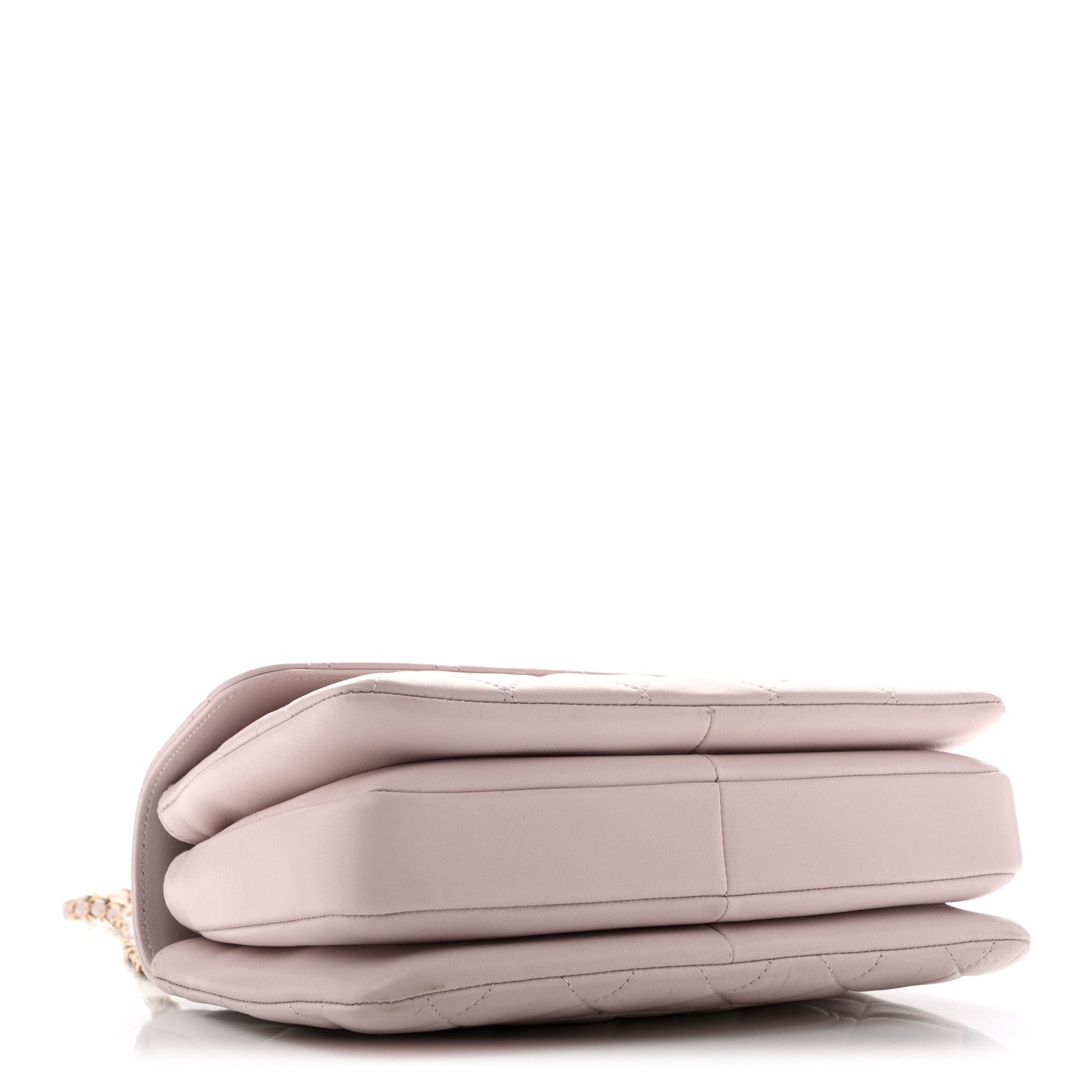 Lambskin Quilted Small Trendy CC Dual Handle Flap Bag Light Purple — view 4