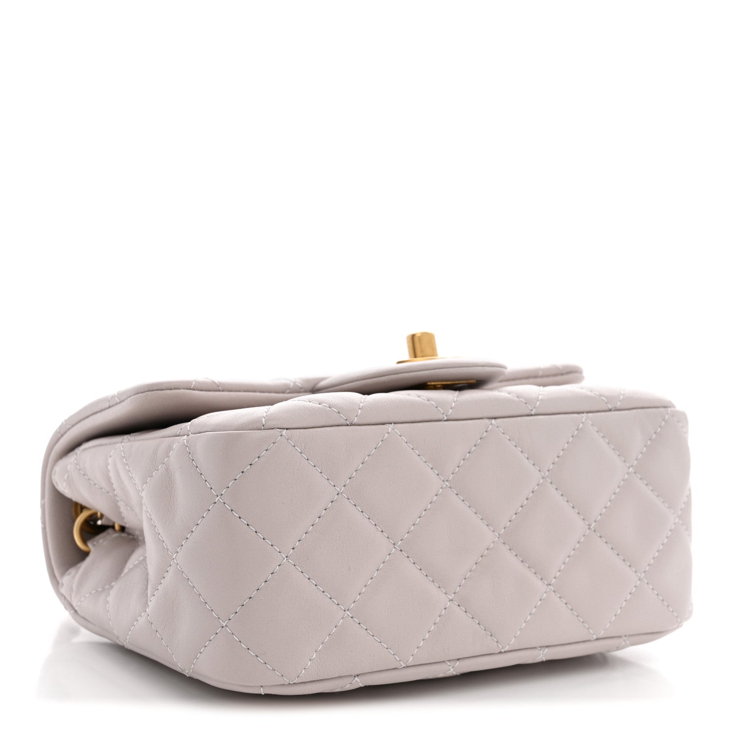 Lambskin Quilted CC Pearl Crush Mini Flap Light Purple — view 4