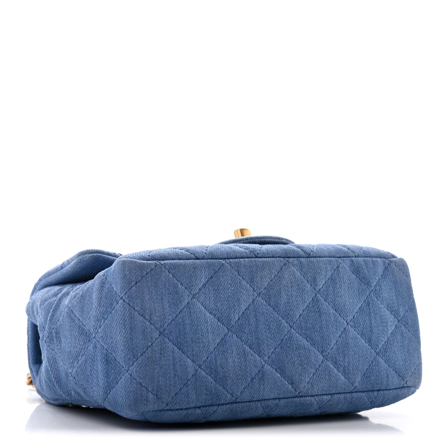 Denim Quilted Mini Pearl Crush Flap Blue — view 4