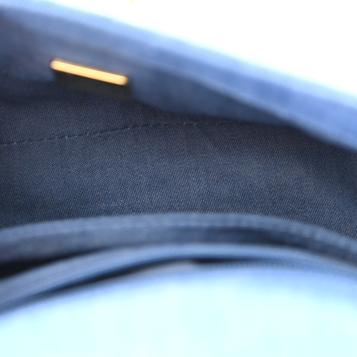 Denim Quilted Mini Pearl Crush Flap Blue — view 5