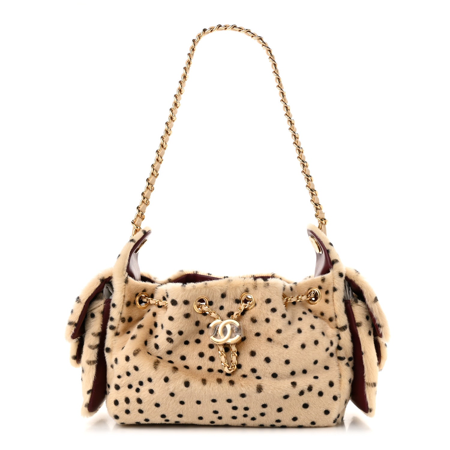 Pony Hair Mini Chanel 25 Handbag Beige Black