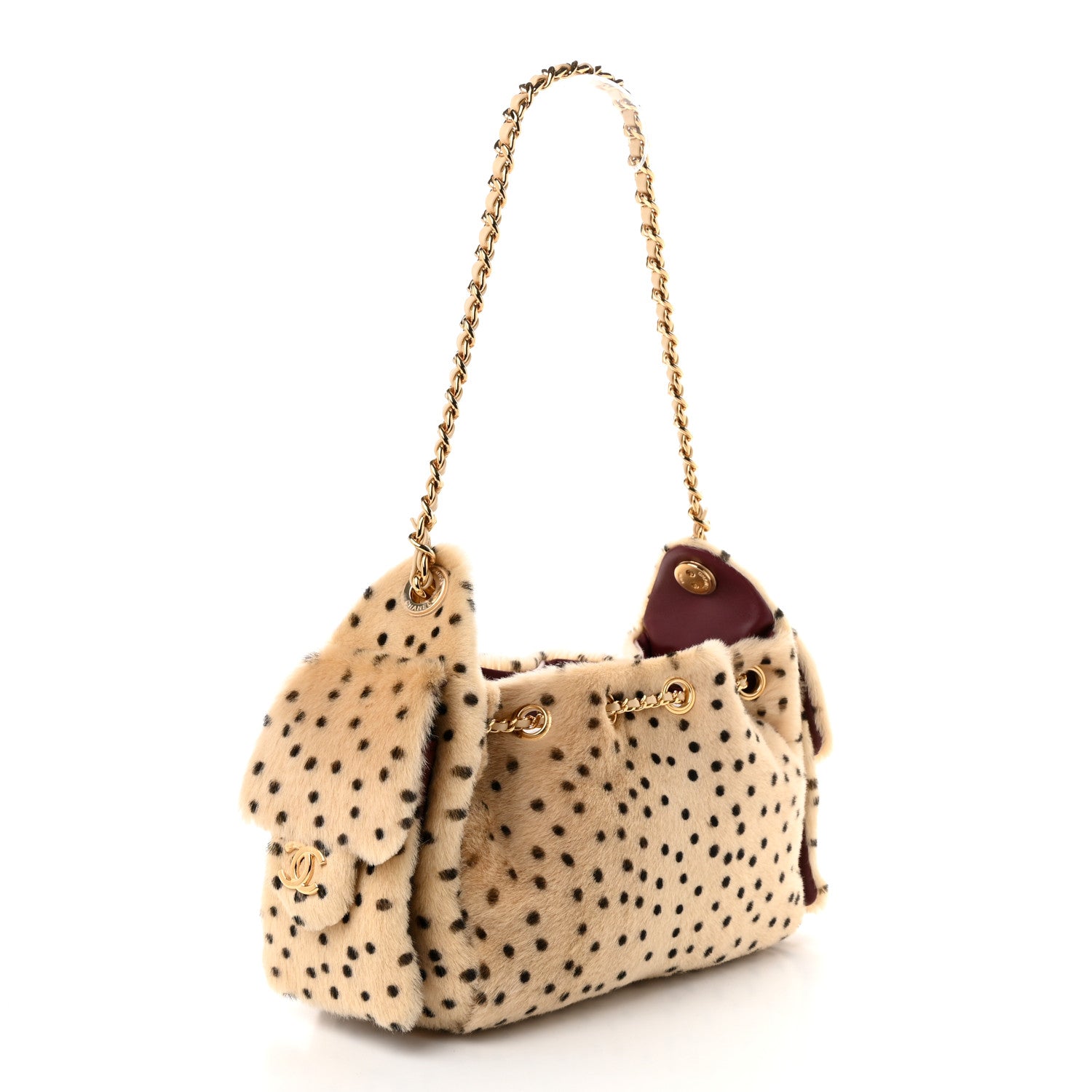 Pony Hair Mini Chanel 25 Handbag Beige Black — view 3