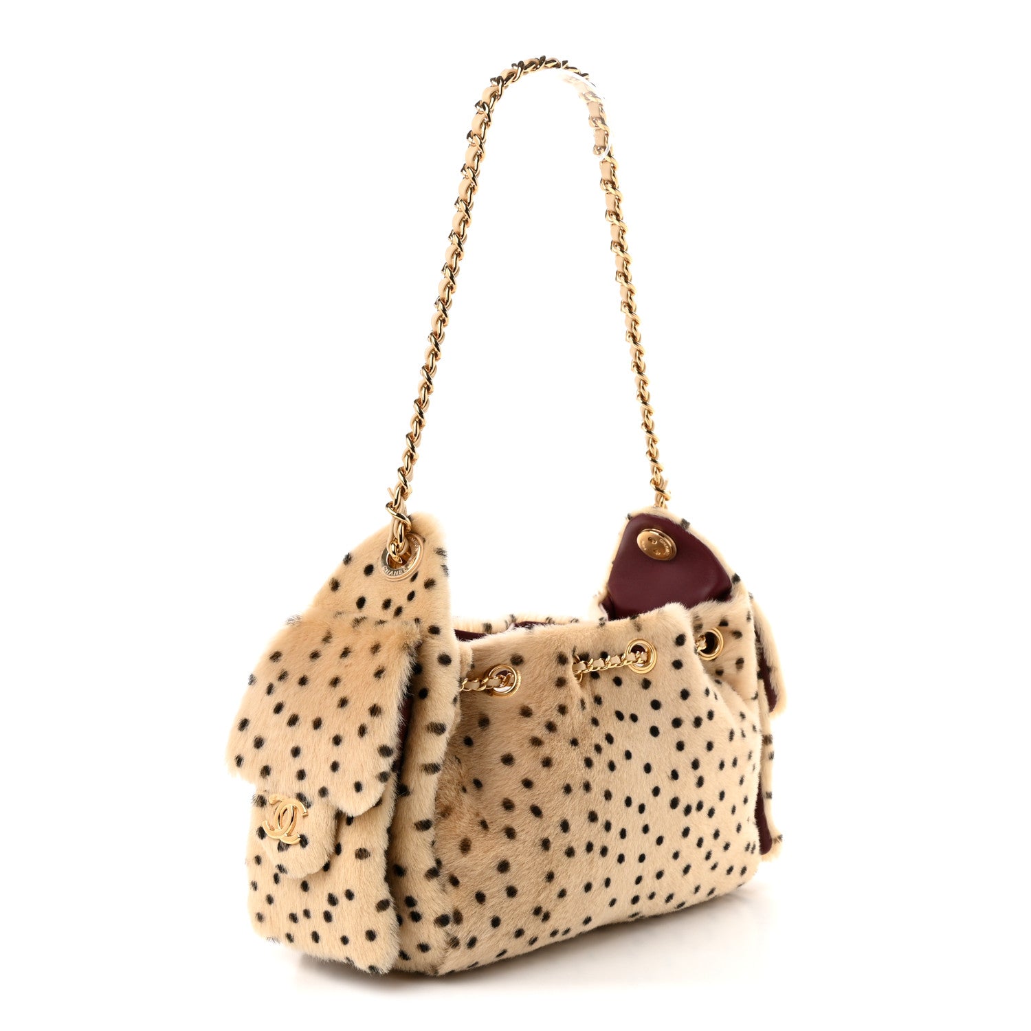 Pony Hair Mini Chanel 25 Handbag Beige Black — view 5
