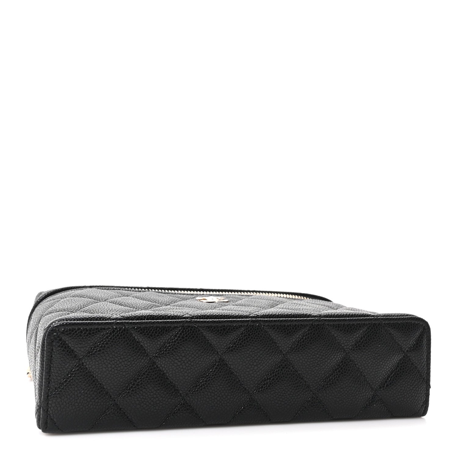 Caviar Quilted Top Handle Slim Vanity With Chain Black — view 4