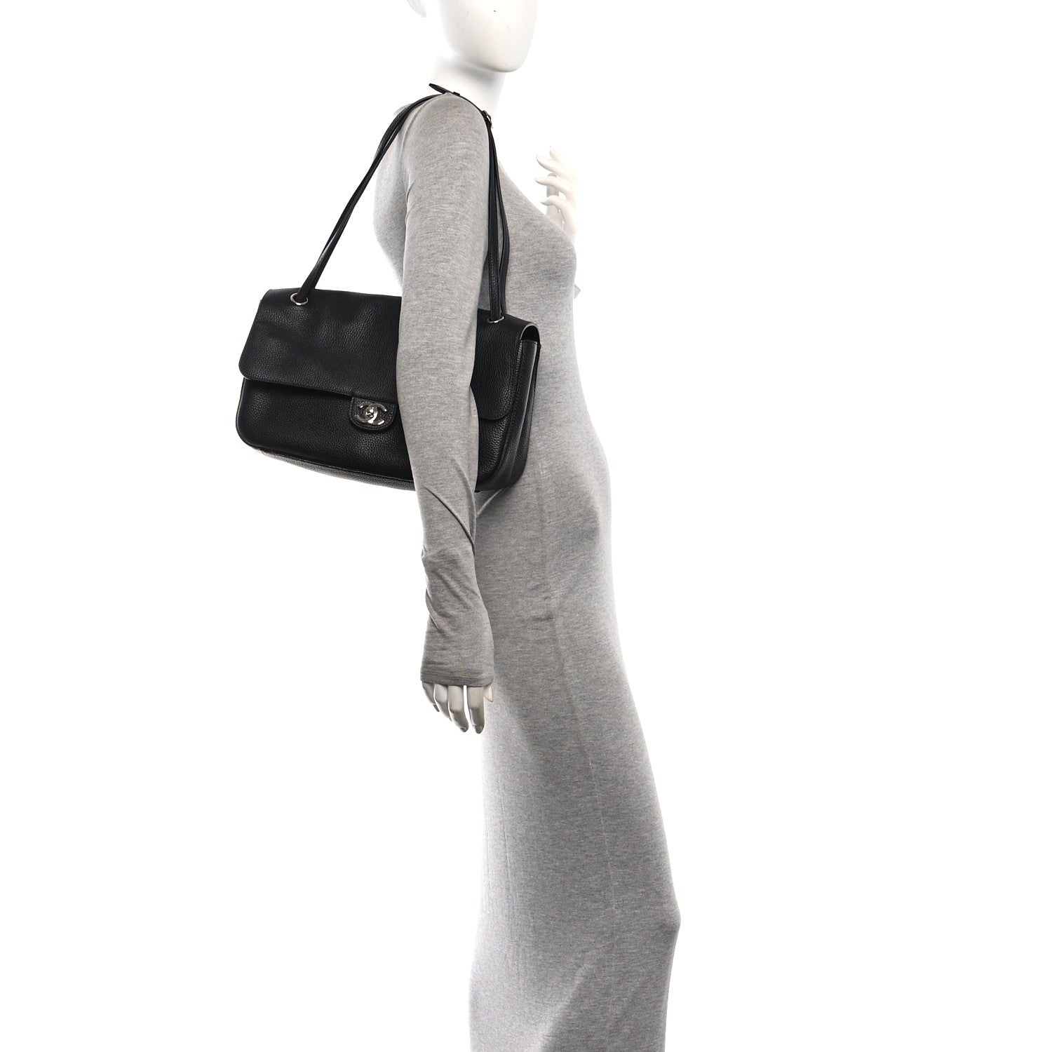 Grained Calfskin Small Souplissimo Maxi Flap Black — view 2
