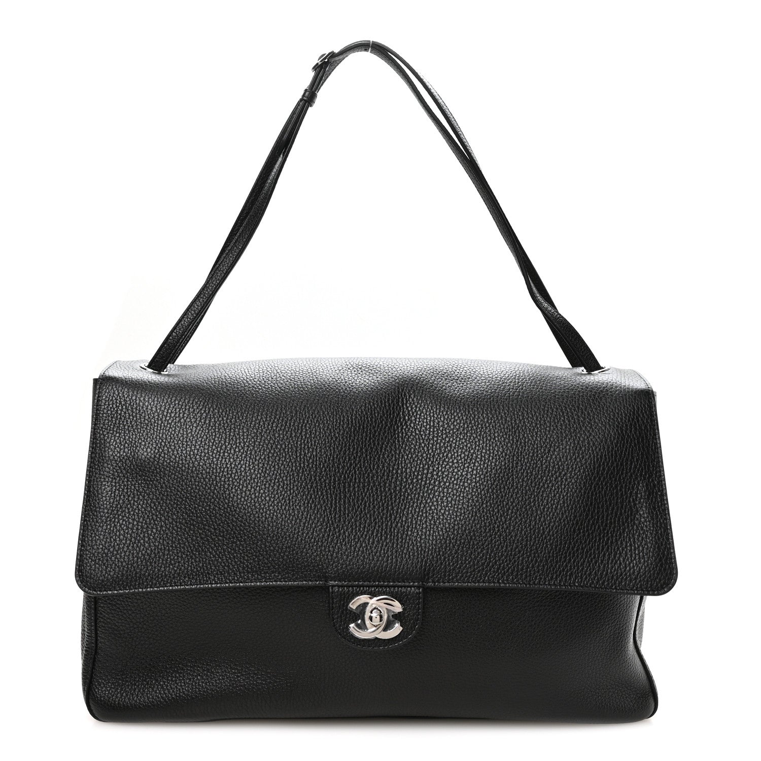 Grained Calfskin Souplissimo Maxi Flap Black