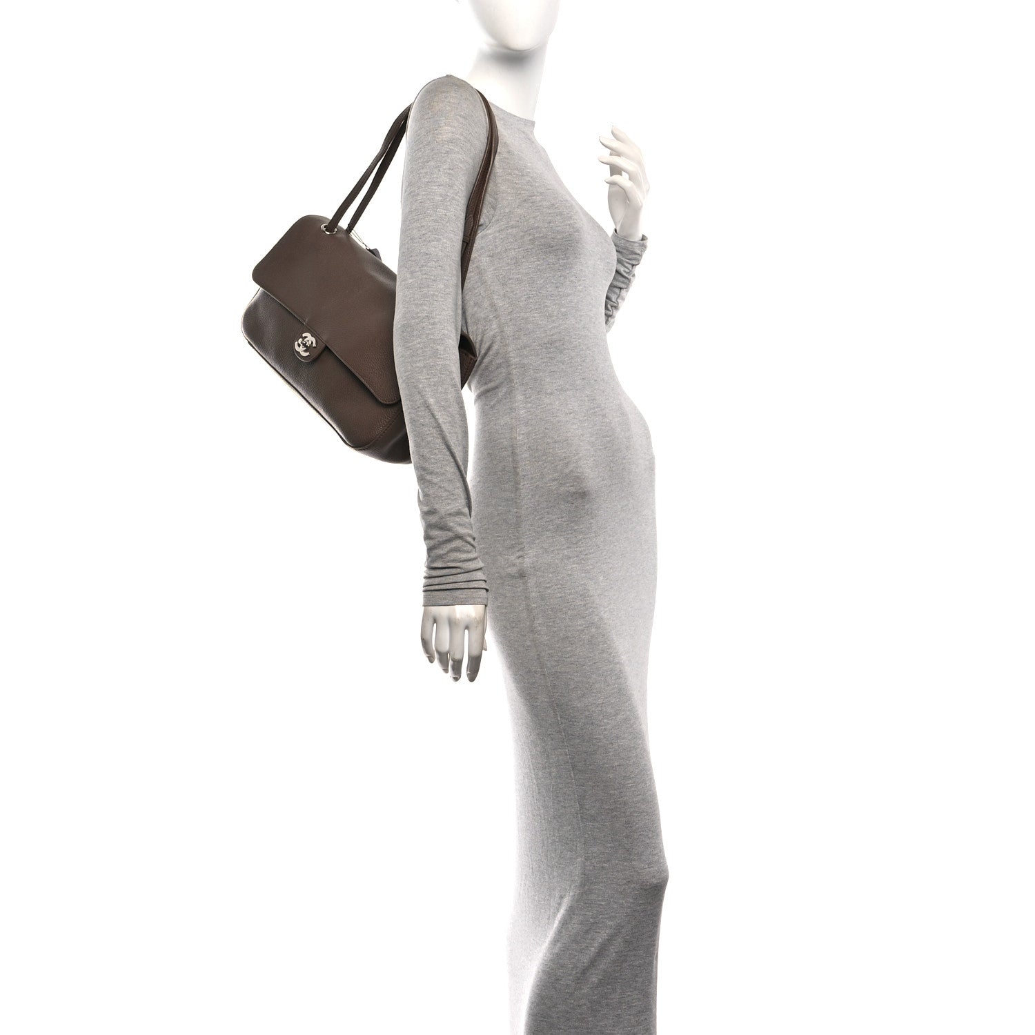 Grained Calfskin Small Souplissimo Maxi Flap Light Brown — view 2