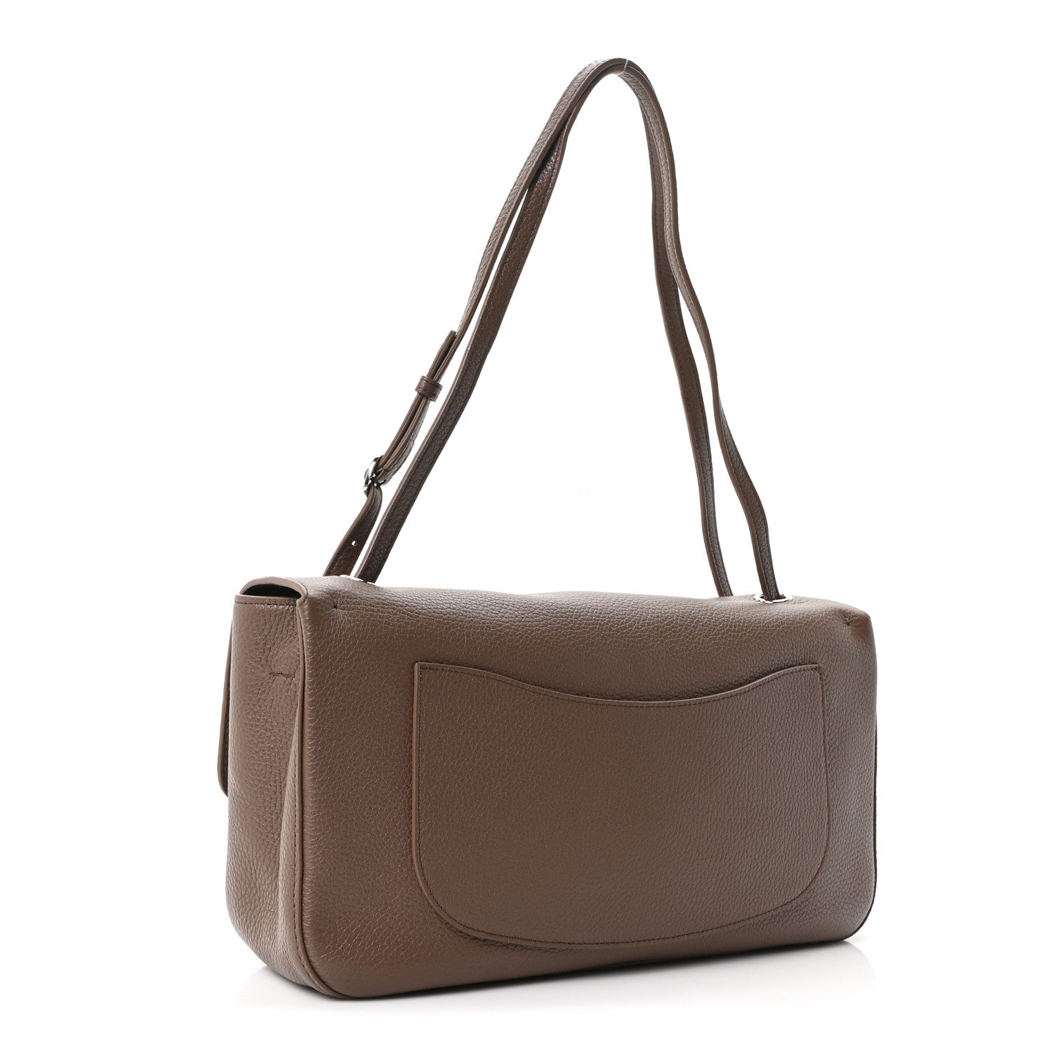Grained Calfskin Small Souplissimo Maxi Flap Light Brown — view 3