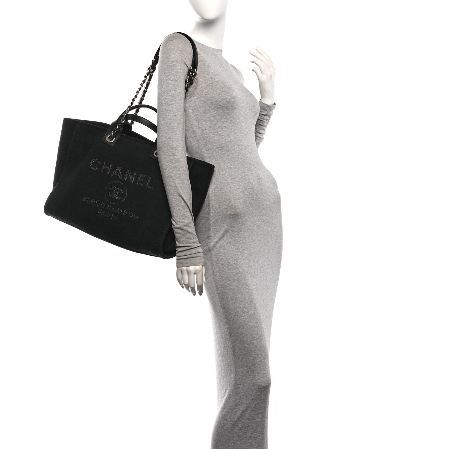 Mixed Fibers Medium Deauville Tote Black — view 2