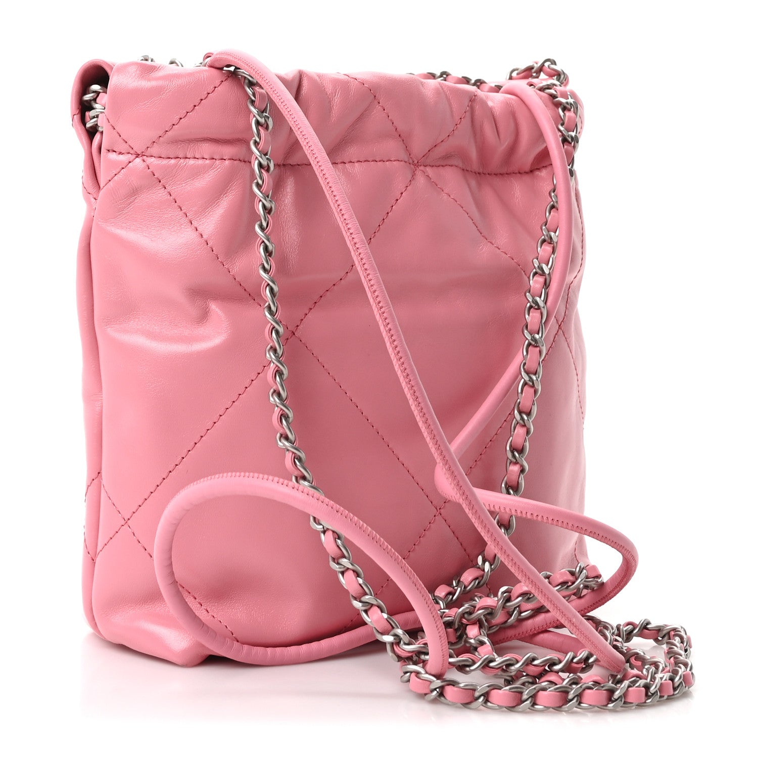 Shiny Calfskin Quilted Mini Chanel 22 Pink — view 3