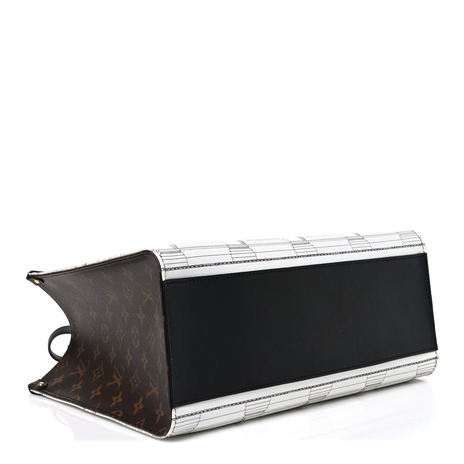X FORNASETTI Calfskin Architettura Onthego MM Black White — view 4