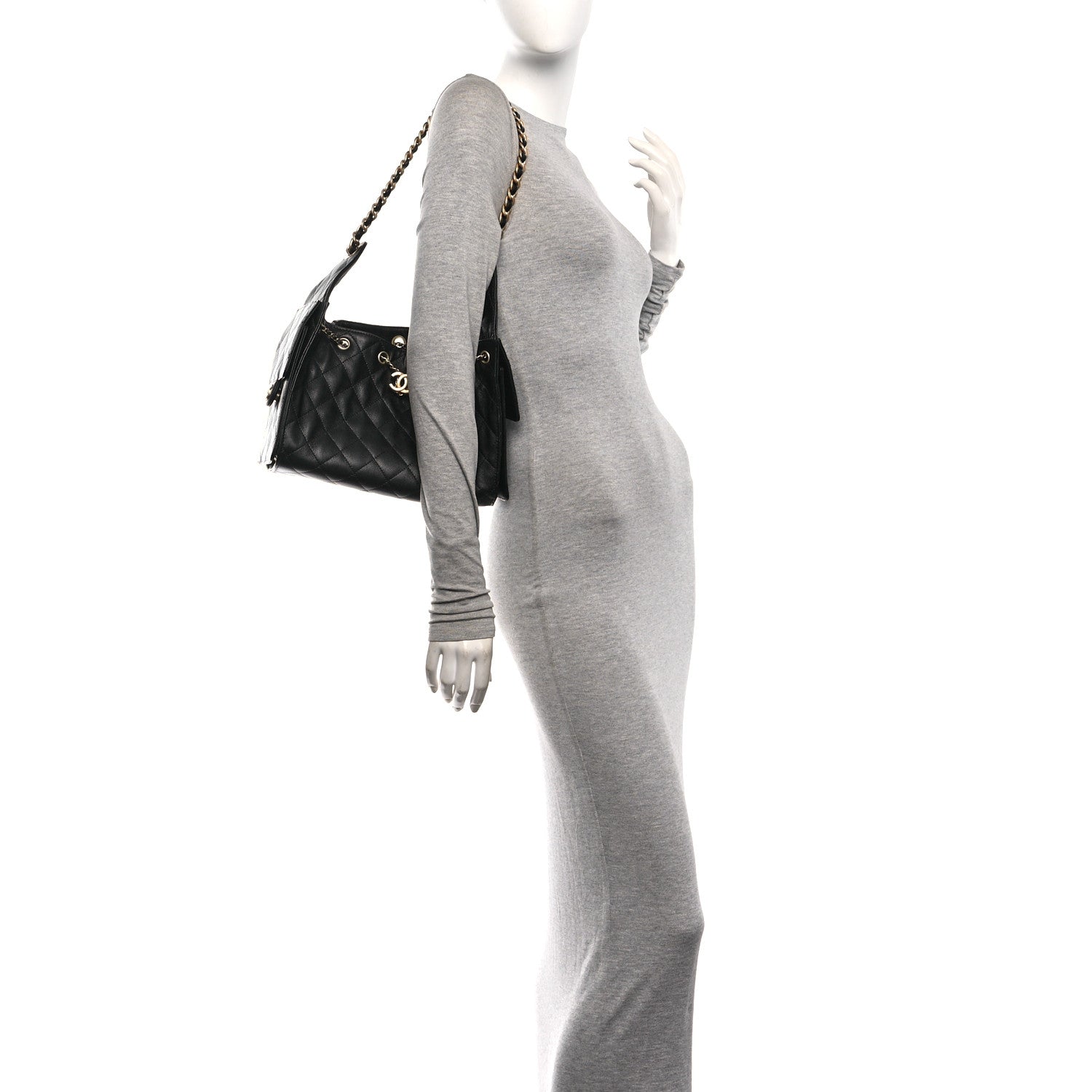 Caviar Quilted Small Chanel 25 Handbag Black — view 2