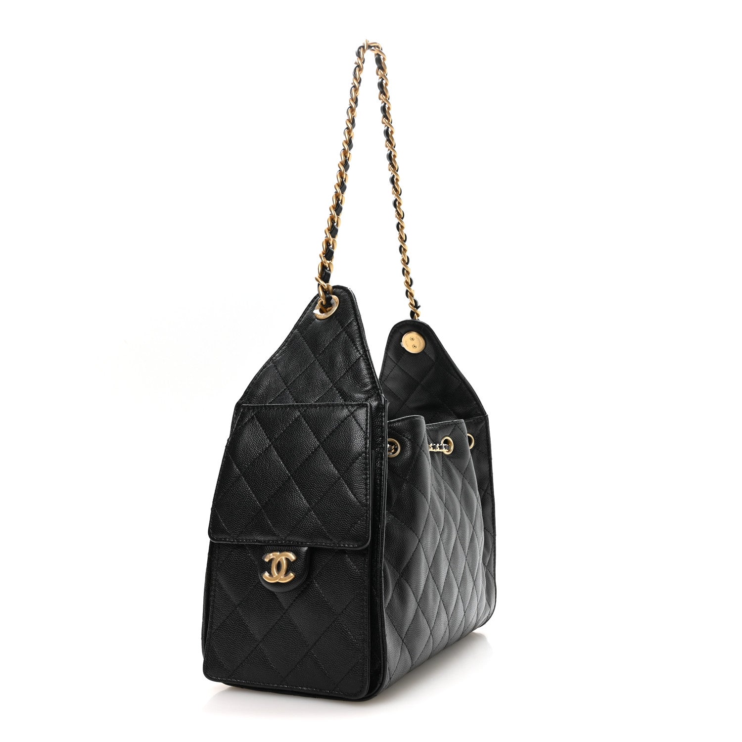 Caviar Quilted Small Chanel 25 Handbag Black — view 3