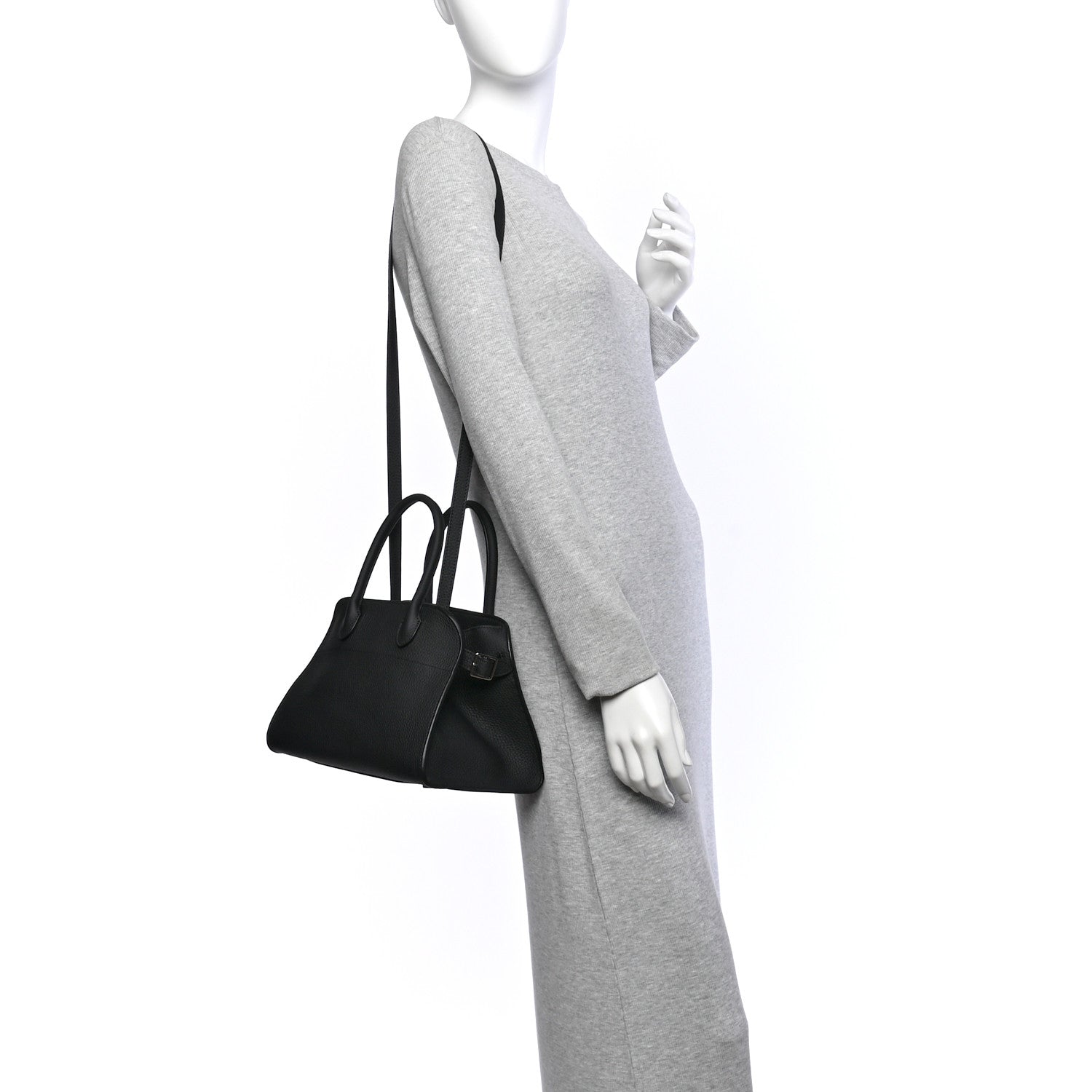 Grained Calfskin Soft Margaux 10 Bag Black — view 2