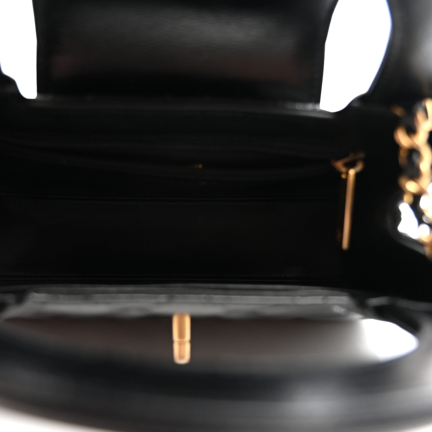 Shiny Aged Calfskin Quilted Nano Kelly Shopper Black — view 5