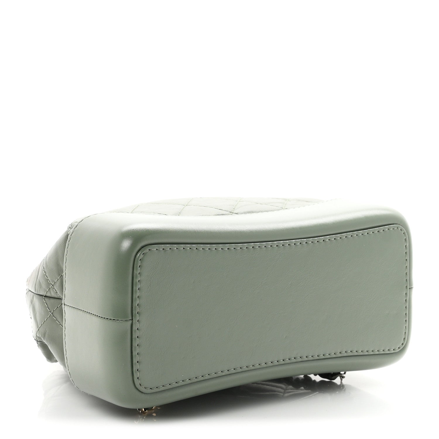 Aged Calfskin Quilted Small Gabrielle Backpack Green — view 4