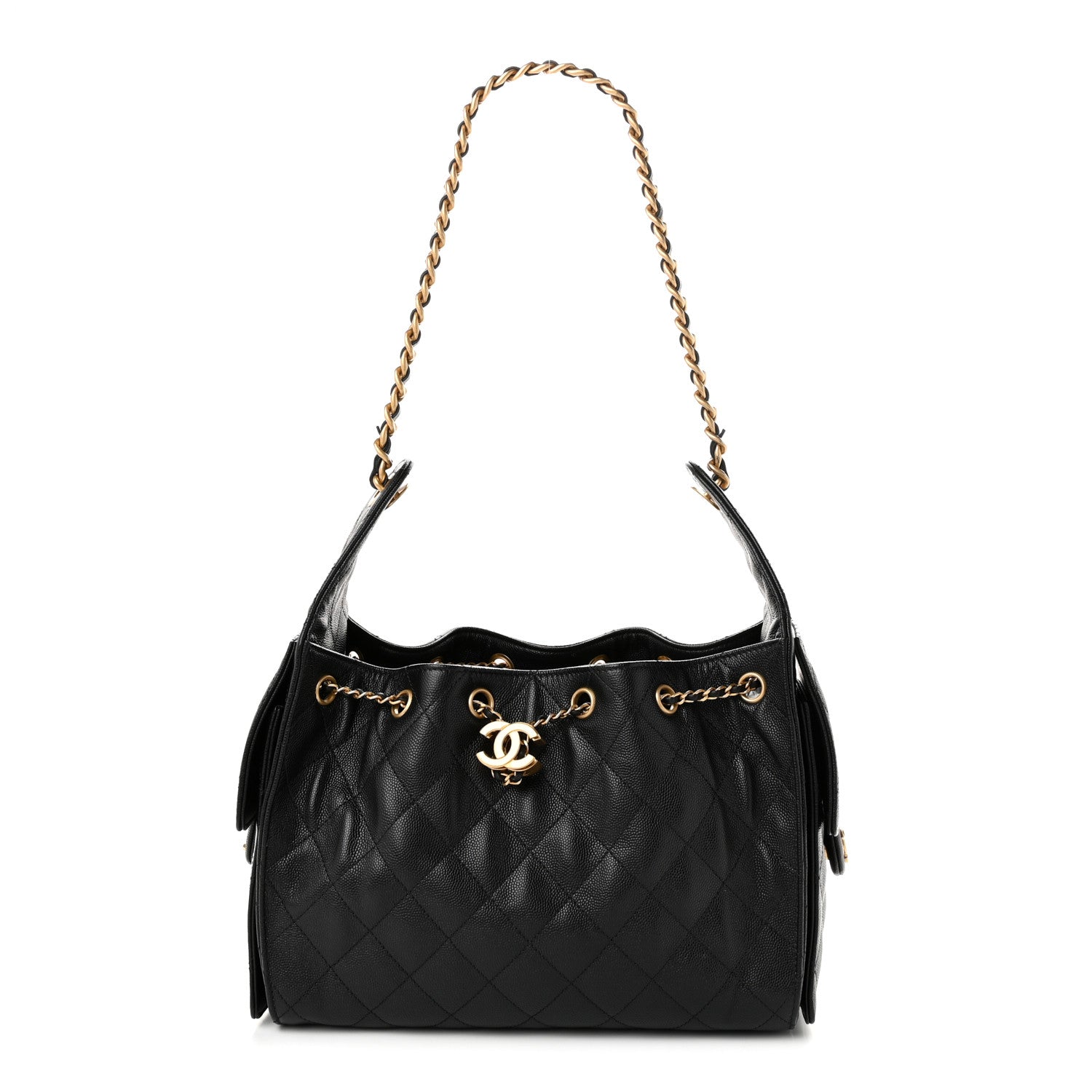 Caviar Quilted Small Chanel 25 Handbag Black