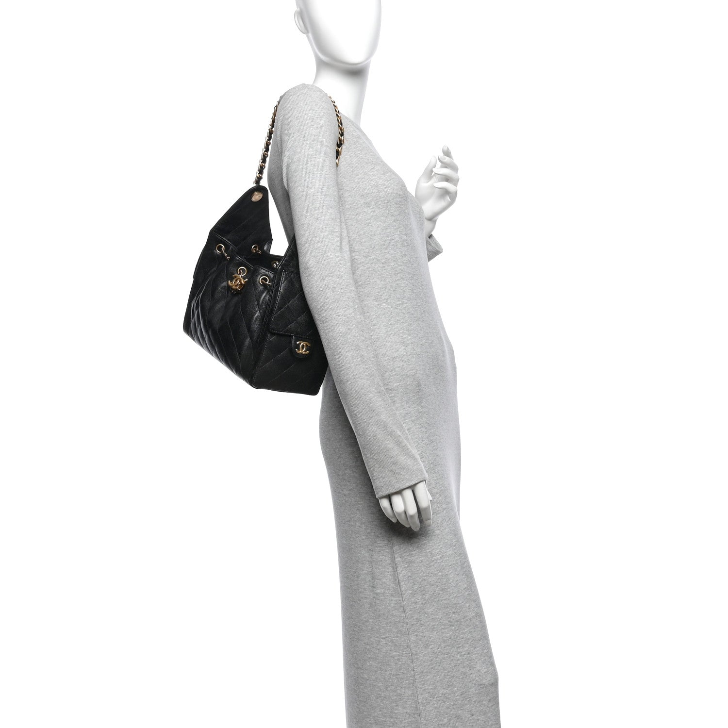 Caviar Quilted Small Chanel 25 Handbag Black — view 2