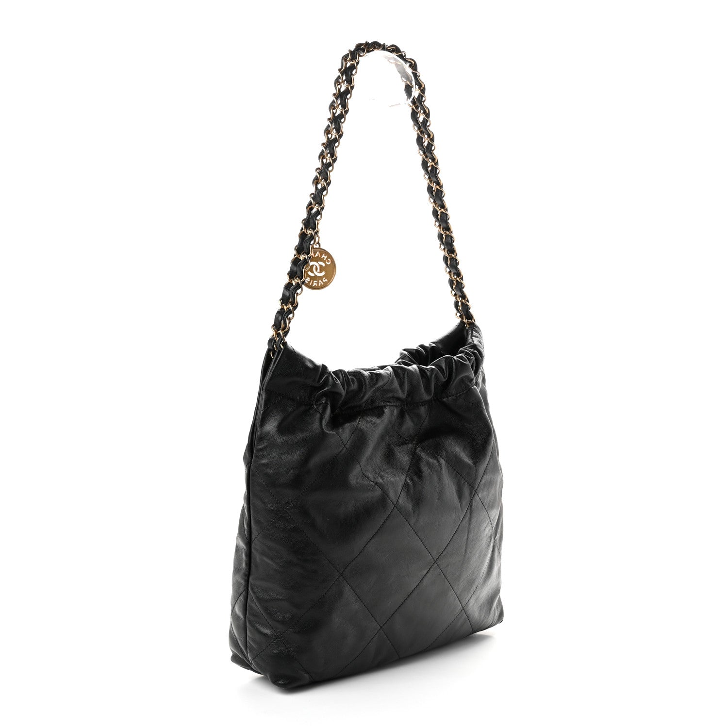 Shiny Calfskin Quilted Small Chanel 22 Black — view 4