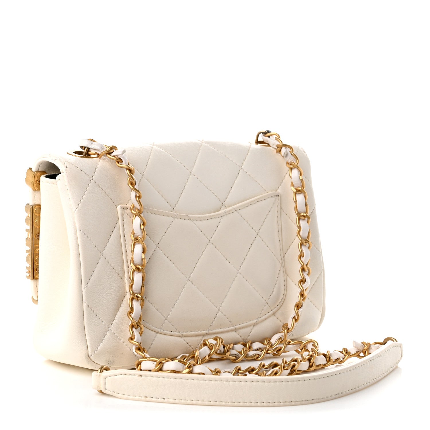 Lambskin Enamel Strass Quilted Mini Paris Monaco Flap White — view 2