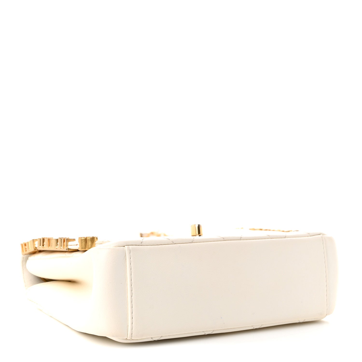Lambskin Enamel Strass Quilted Mini Paris Monaco Flap White — view 4