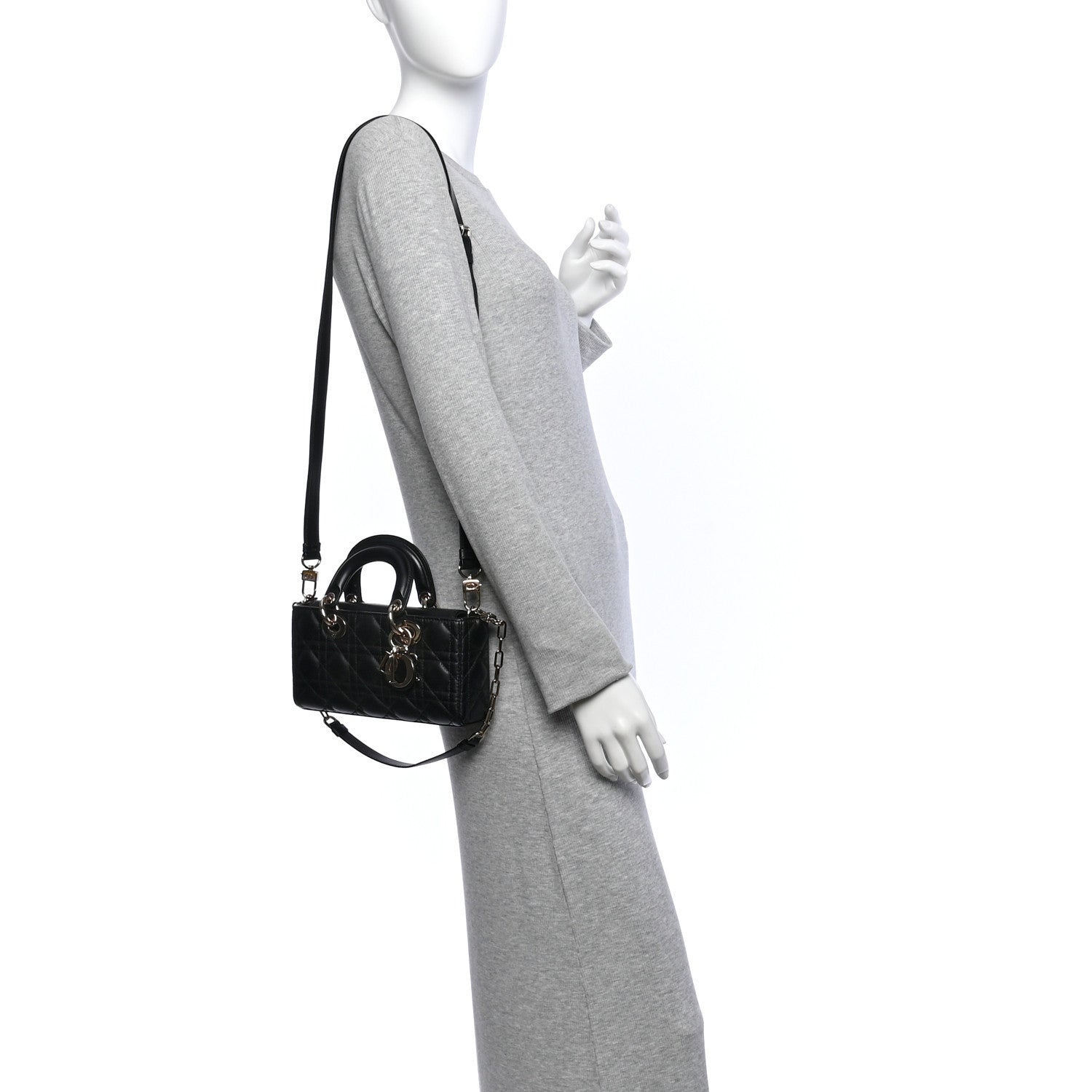 Lambskin Cannage Small Lady D-Joy Black — view 2