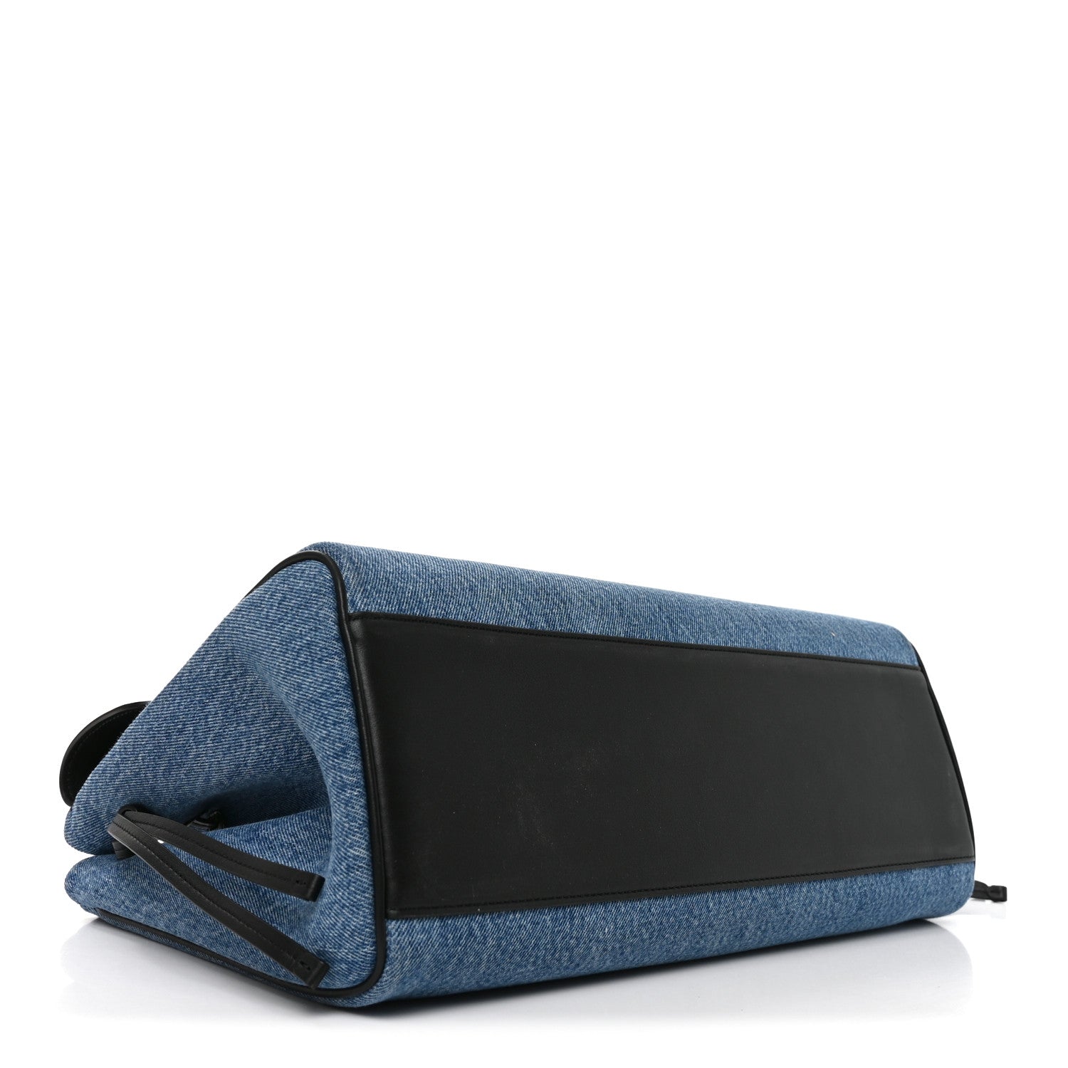 Denim Calfskin Urban Essentials Shopping Bag Blue Black — view 4