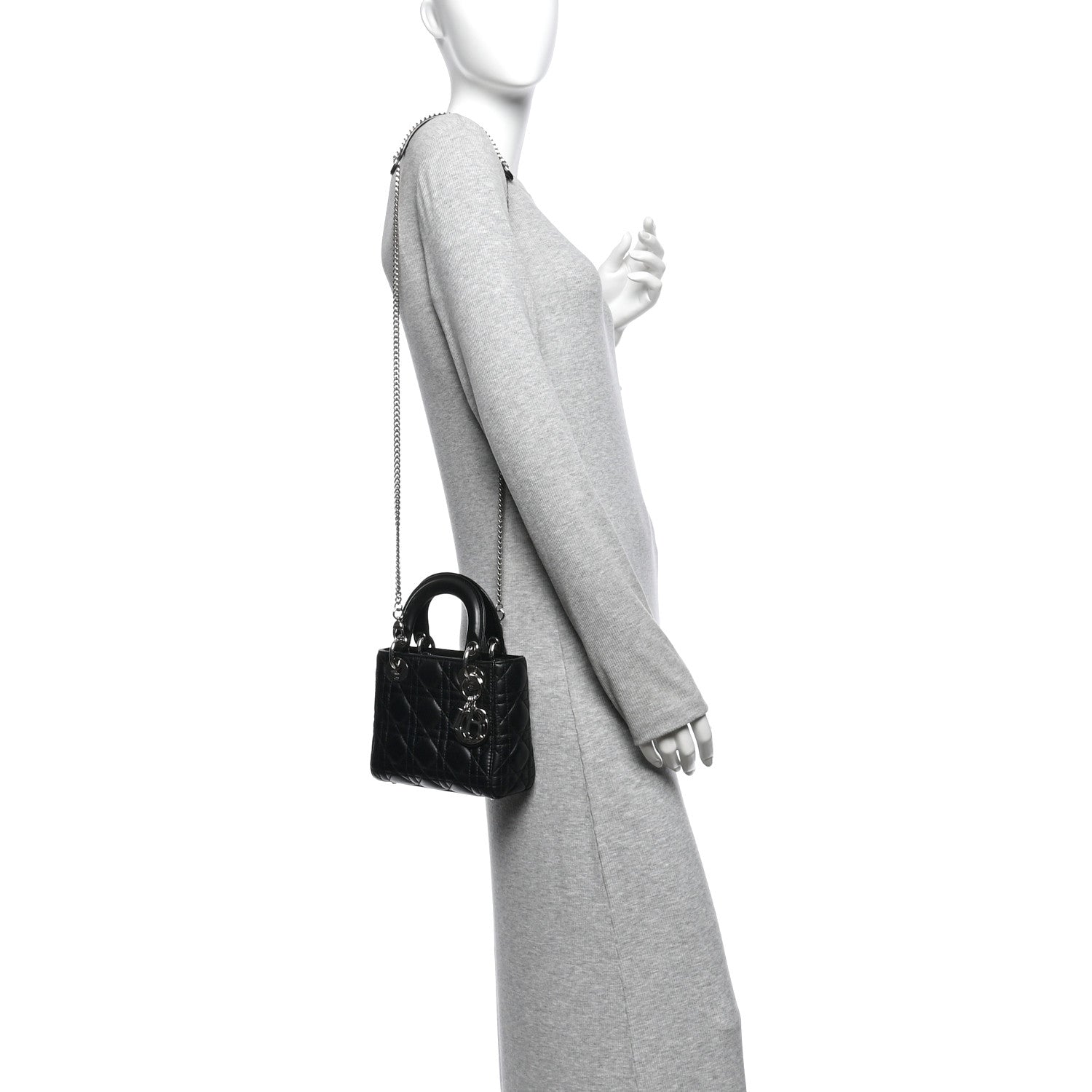 Lambskin Cannage Mini Lady Dior Black — view 2