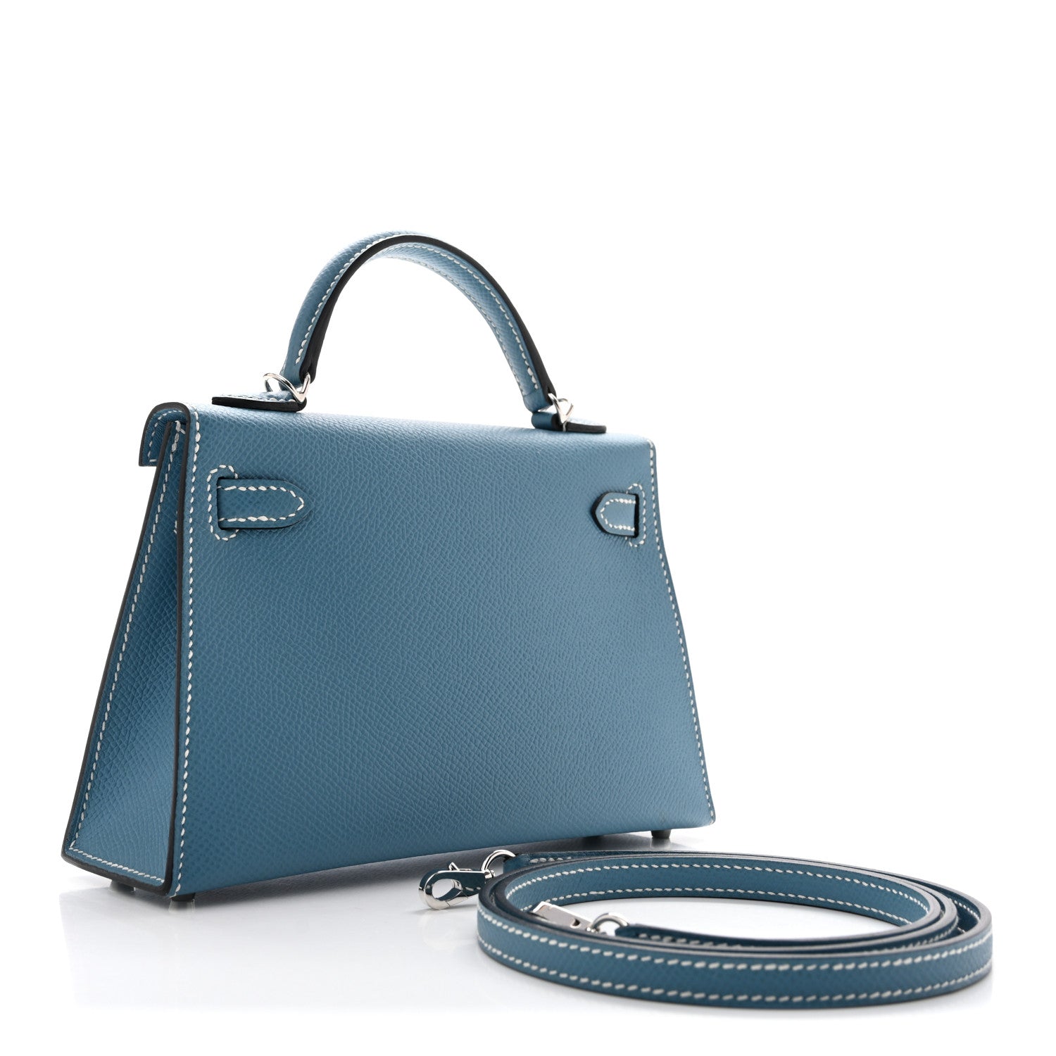 Epsom Mini Kelly Sellier 20 New Blue Jean — view 3