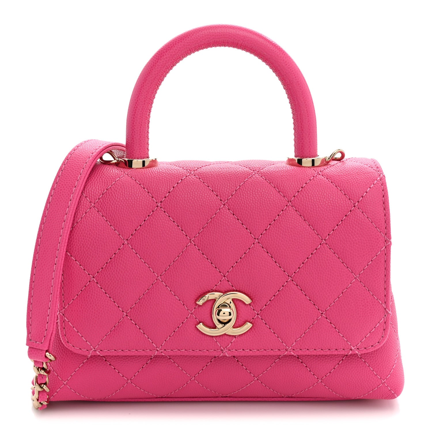 Caviar Quilted Extra Mini Coco Handle Flap Pink