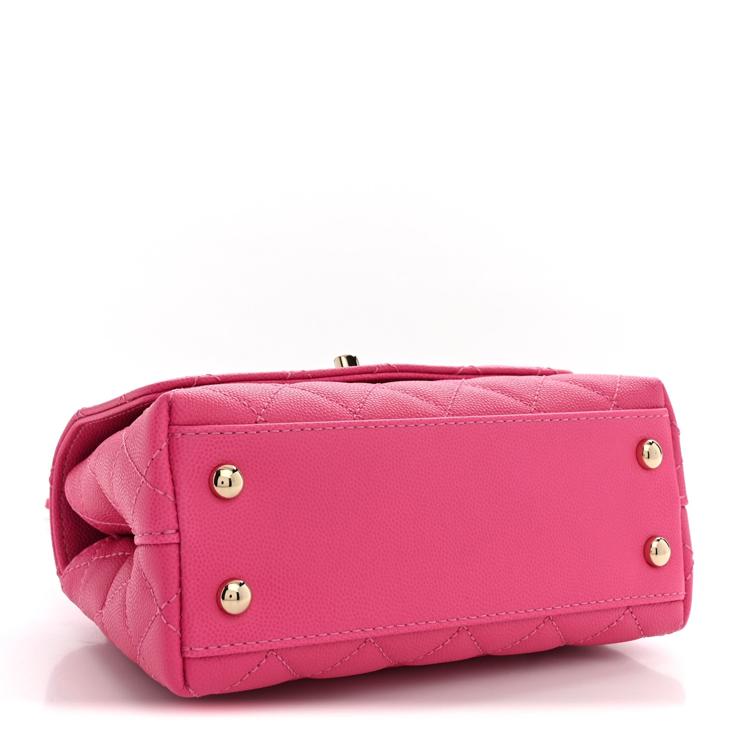 Caviar Quilted Extra Mini Coco Handle Flap Pink — view 4