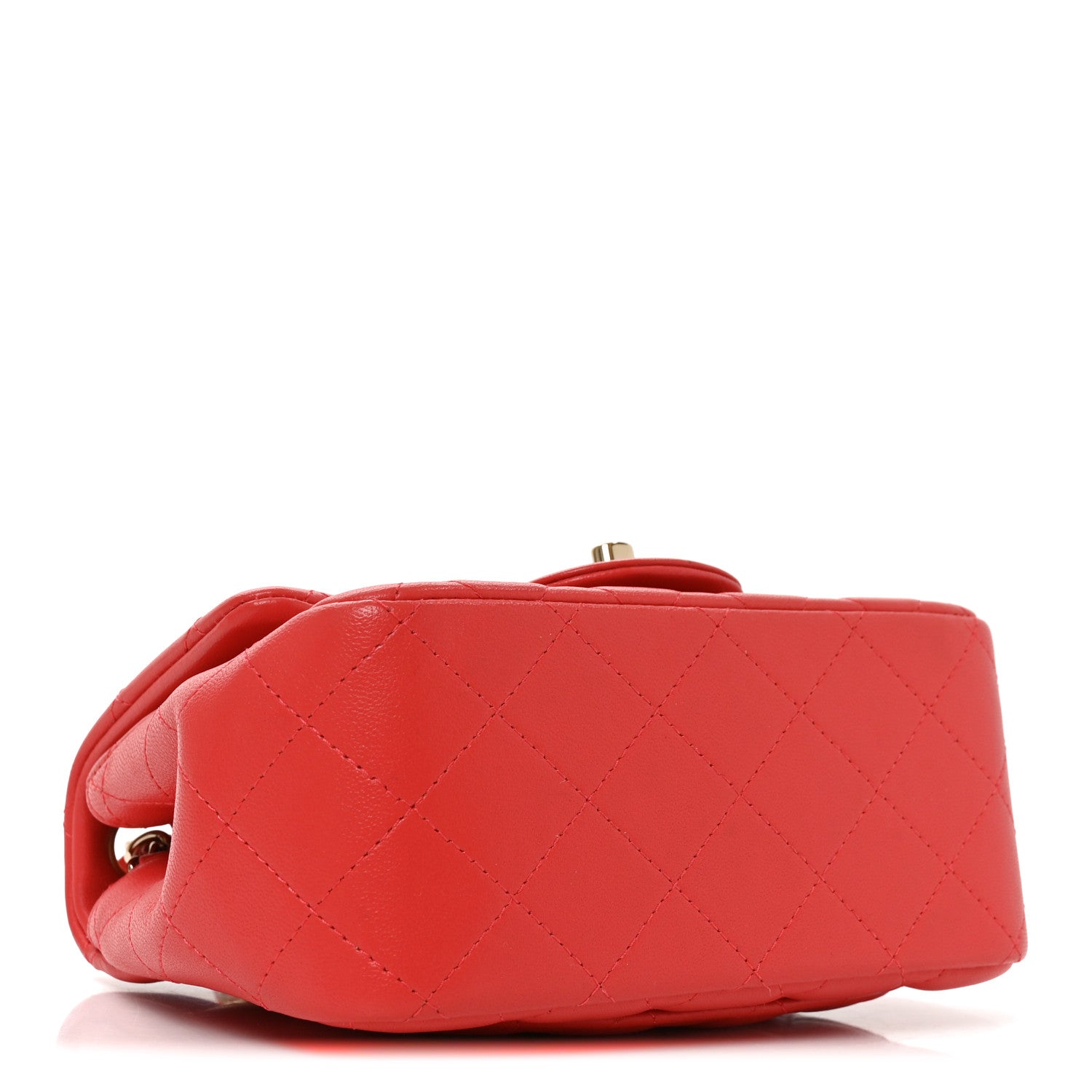 Lambskin Quilted Mini Square Flap Orange — view 4