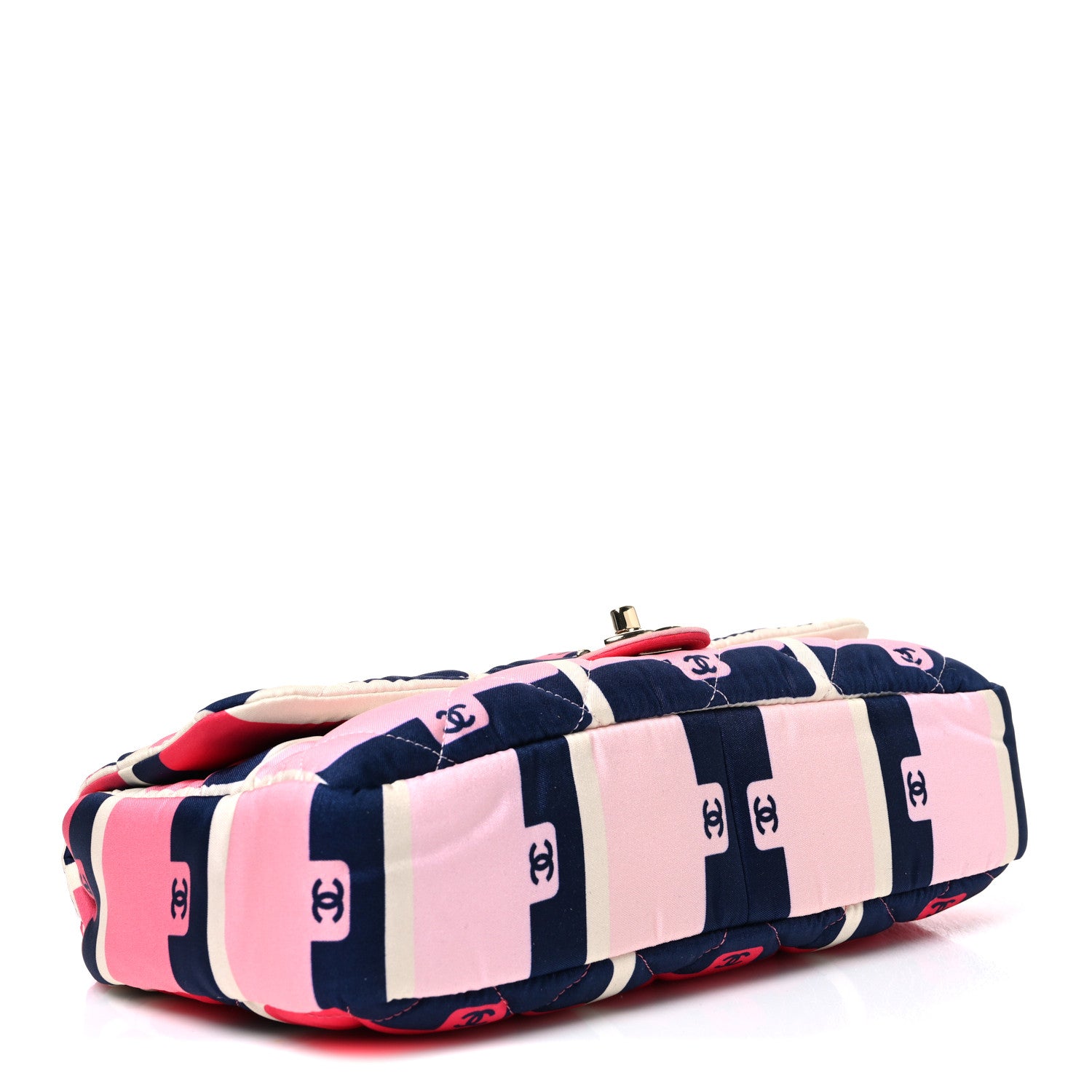 Nylon Printed Medium Flap Pink Navy White — view 4