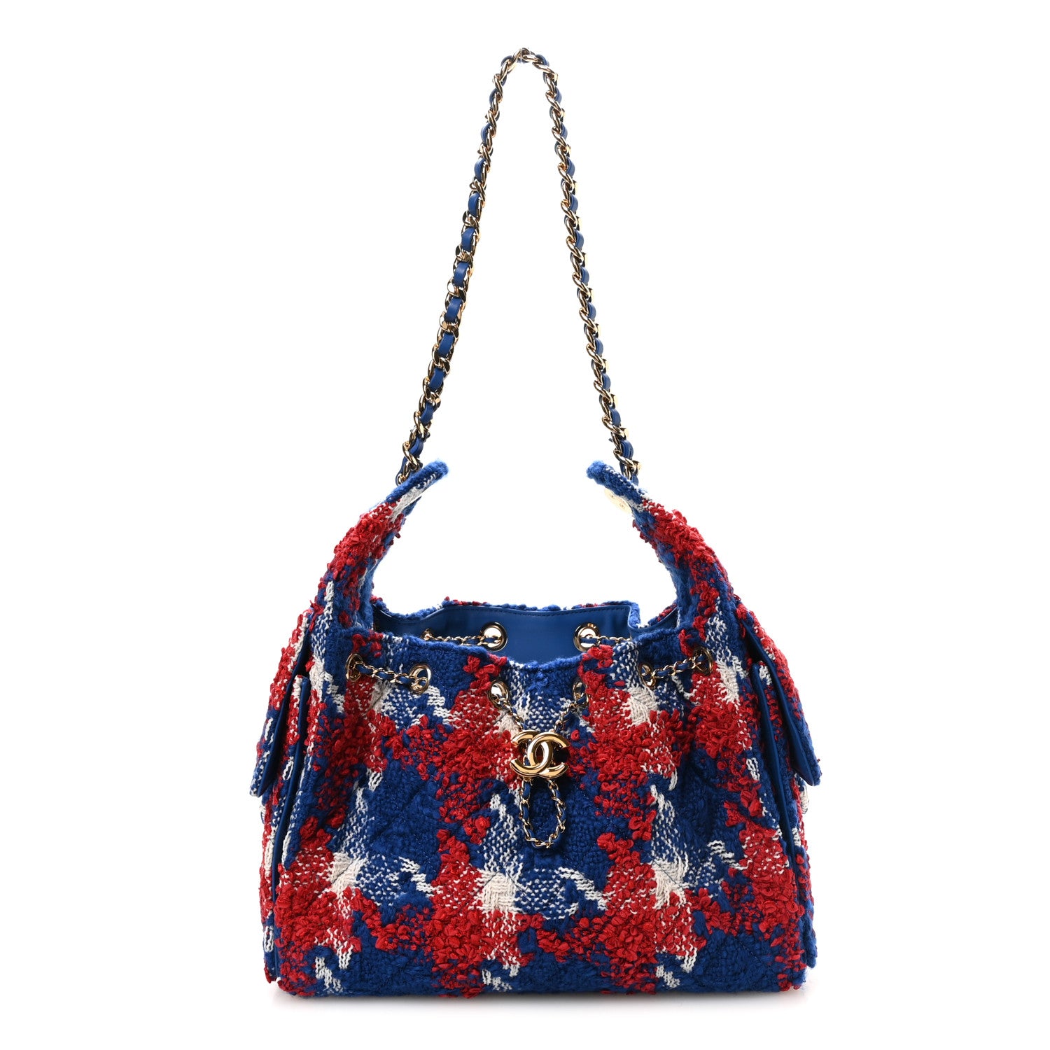 Tweed Quilted Small Chanel 25 Handbag Red White Blue