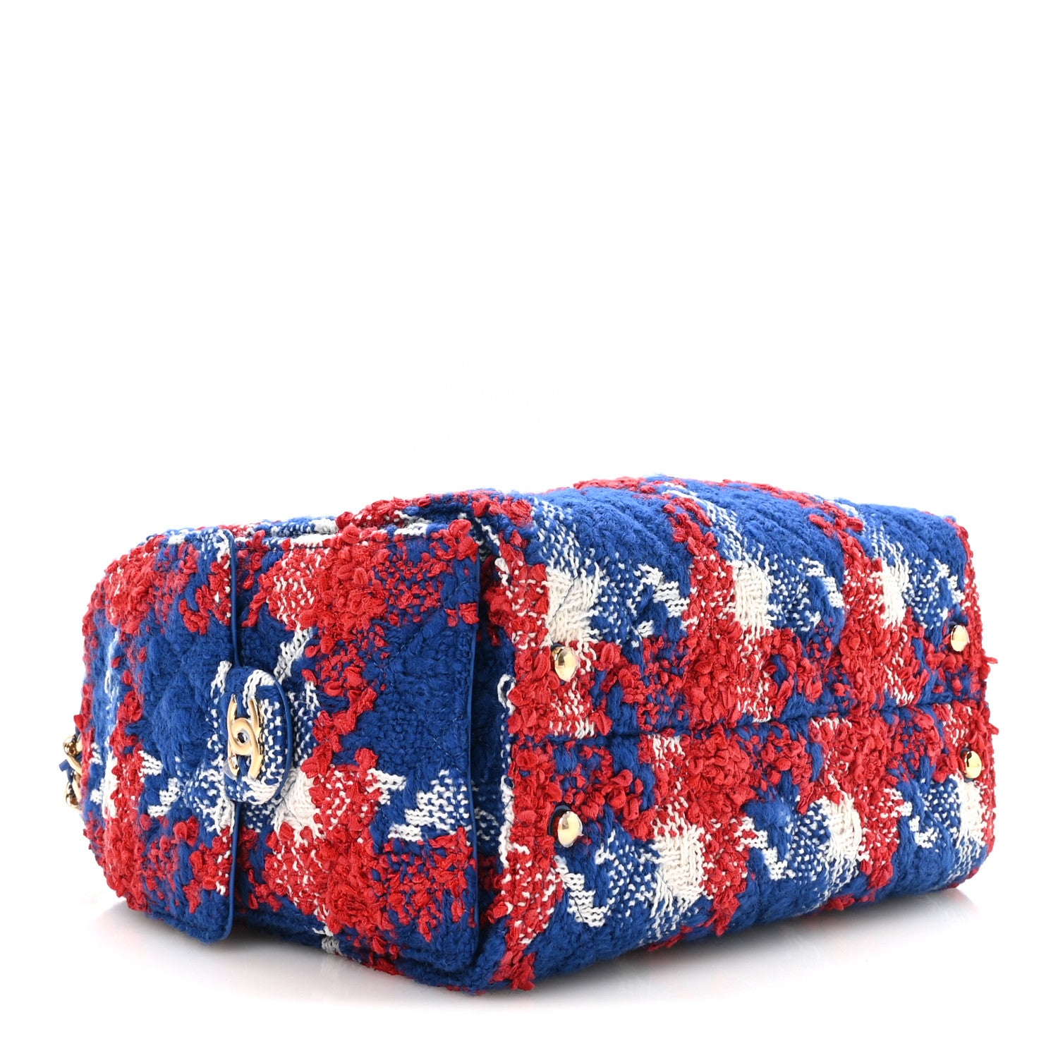 Tweed Quilted Small Chanel 25 Handbag Red White Blue — view 4
